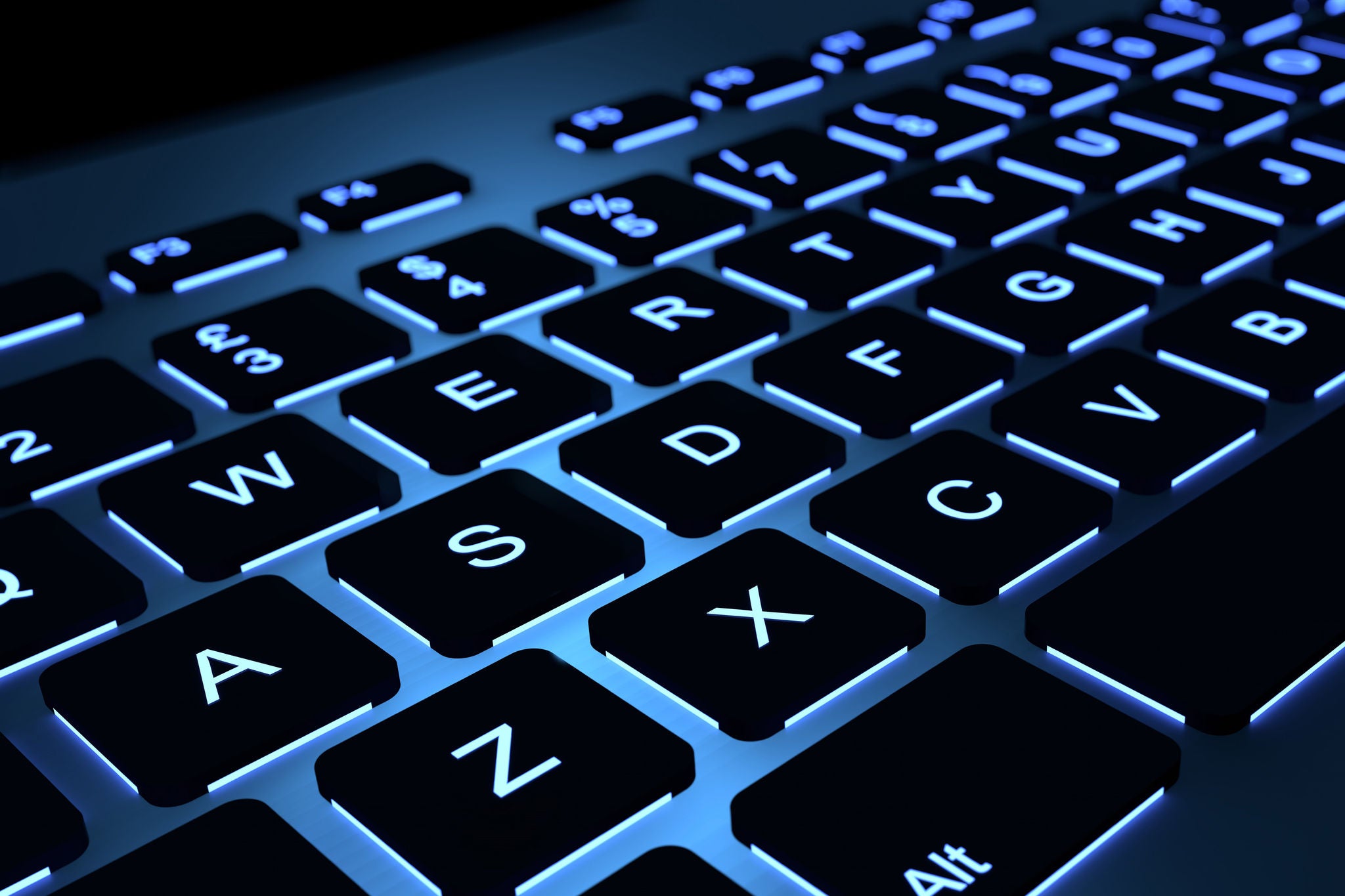 Black and blue backlight keyboard
