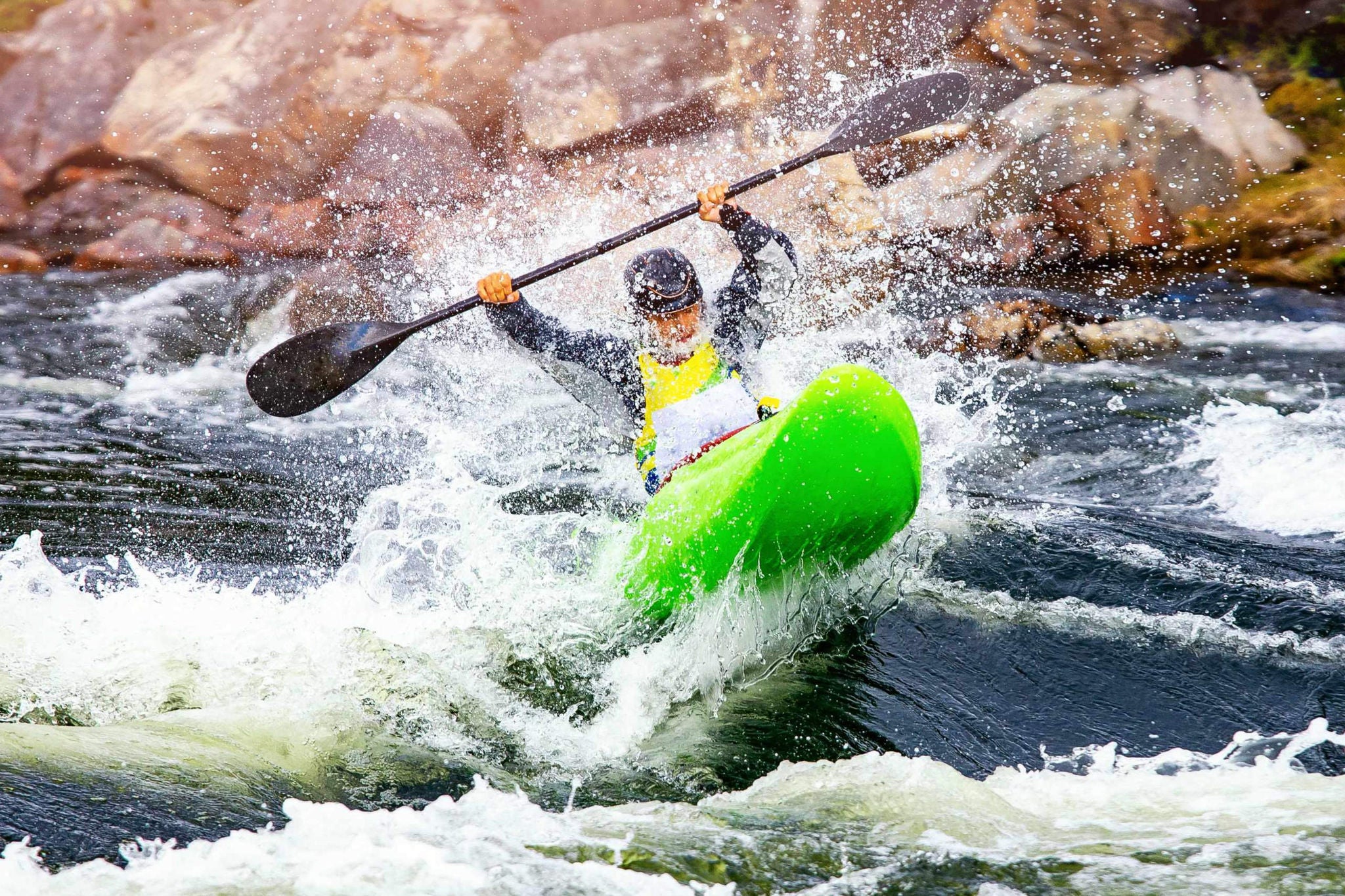 A-man-padling-in-a-boat 