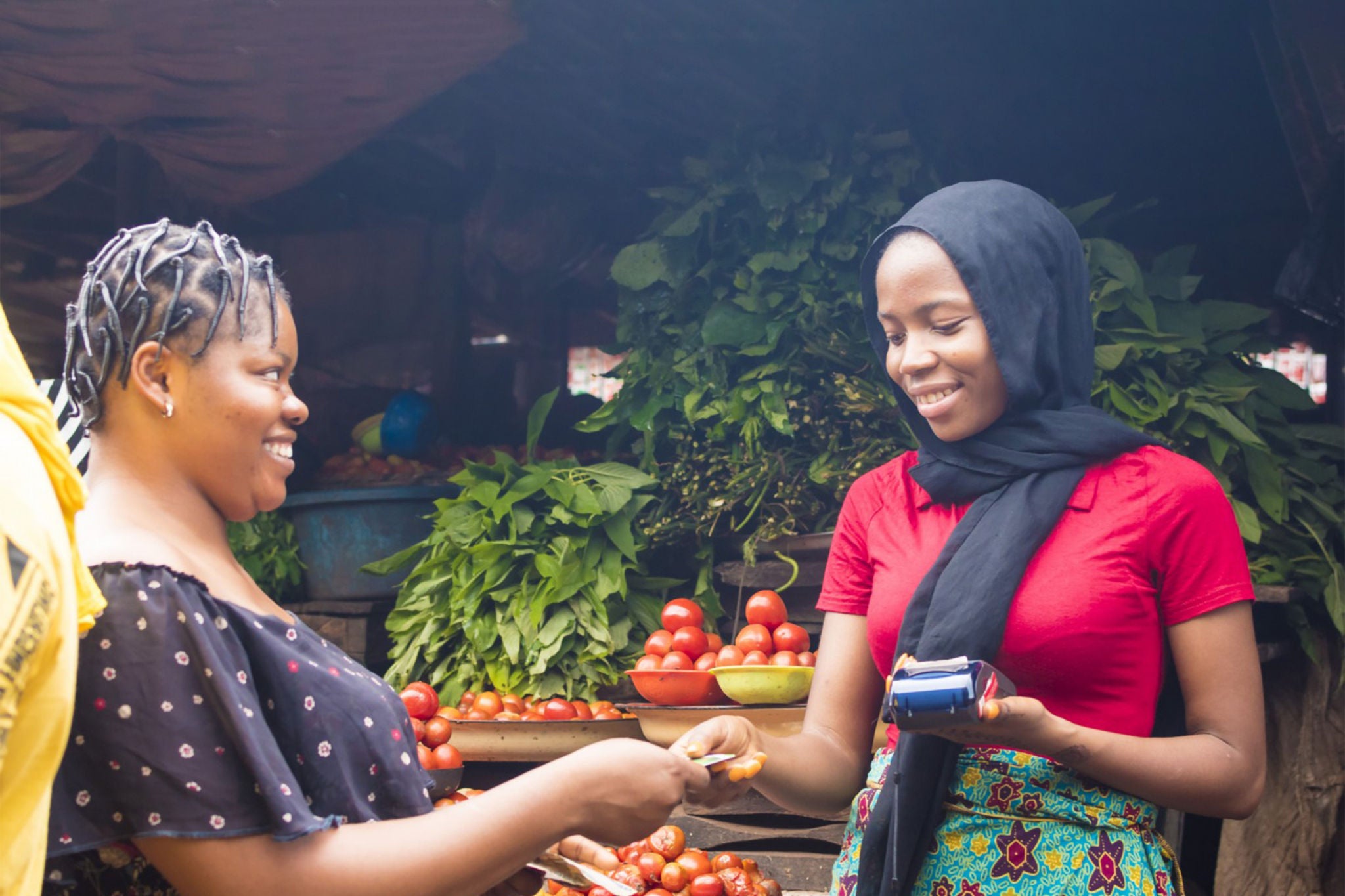 women shopping vegetable in the market.