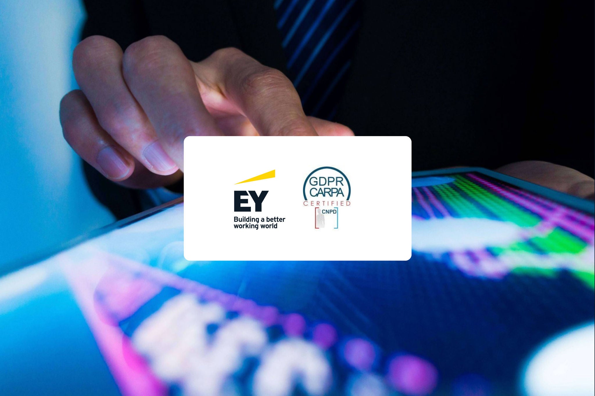 gdpr and carpa certified note along side ey asset servicing logo