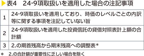 表4　24-9項取扱いを適用した場合の注記事項