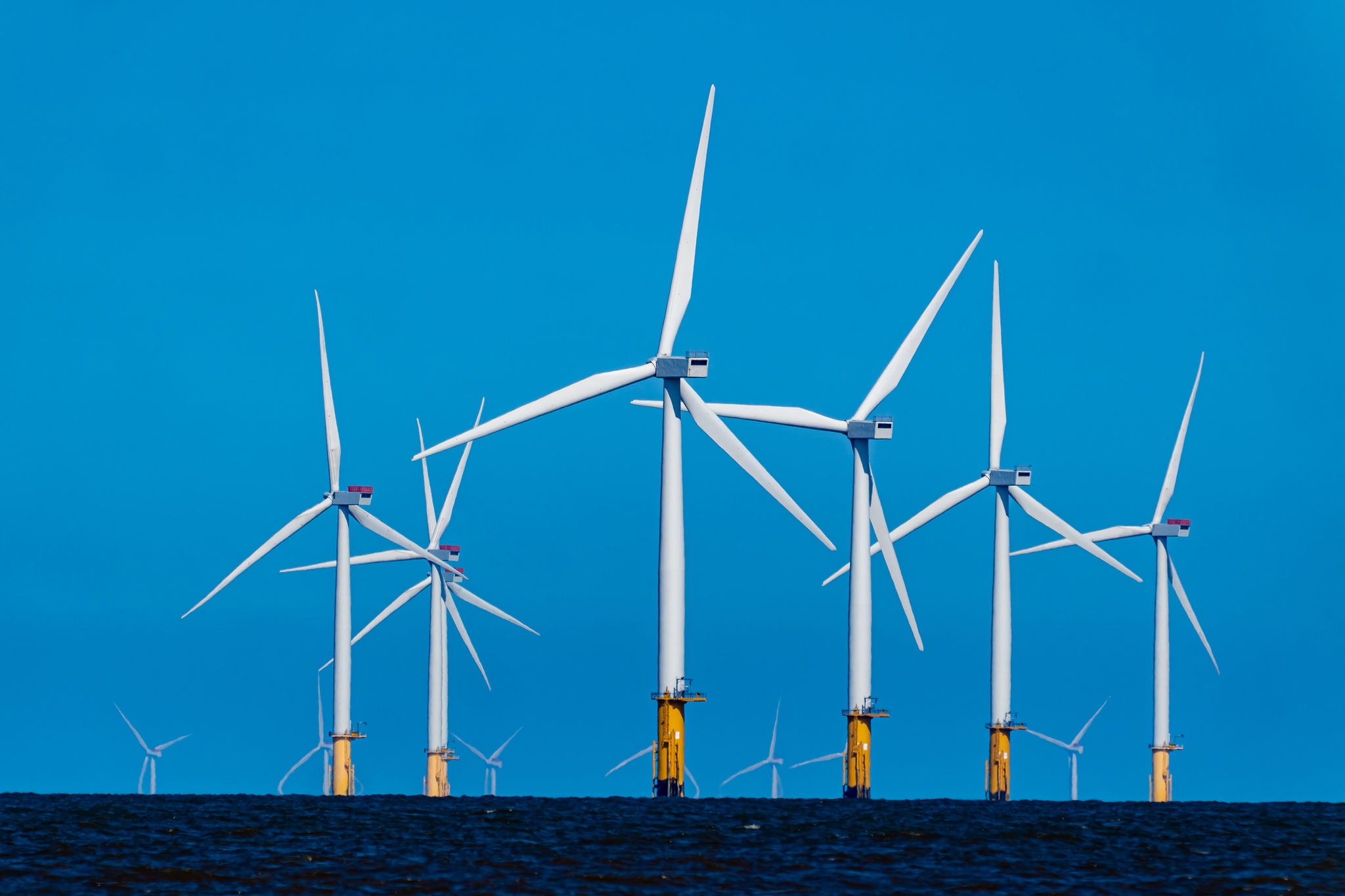 Wind power scenic sea view