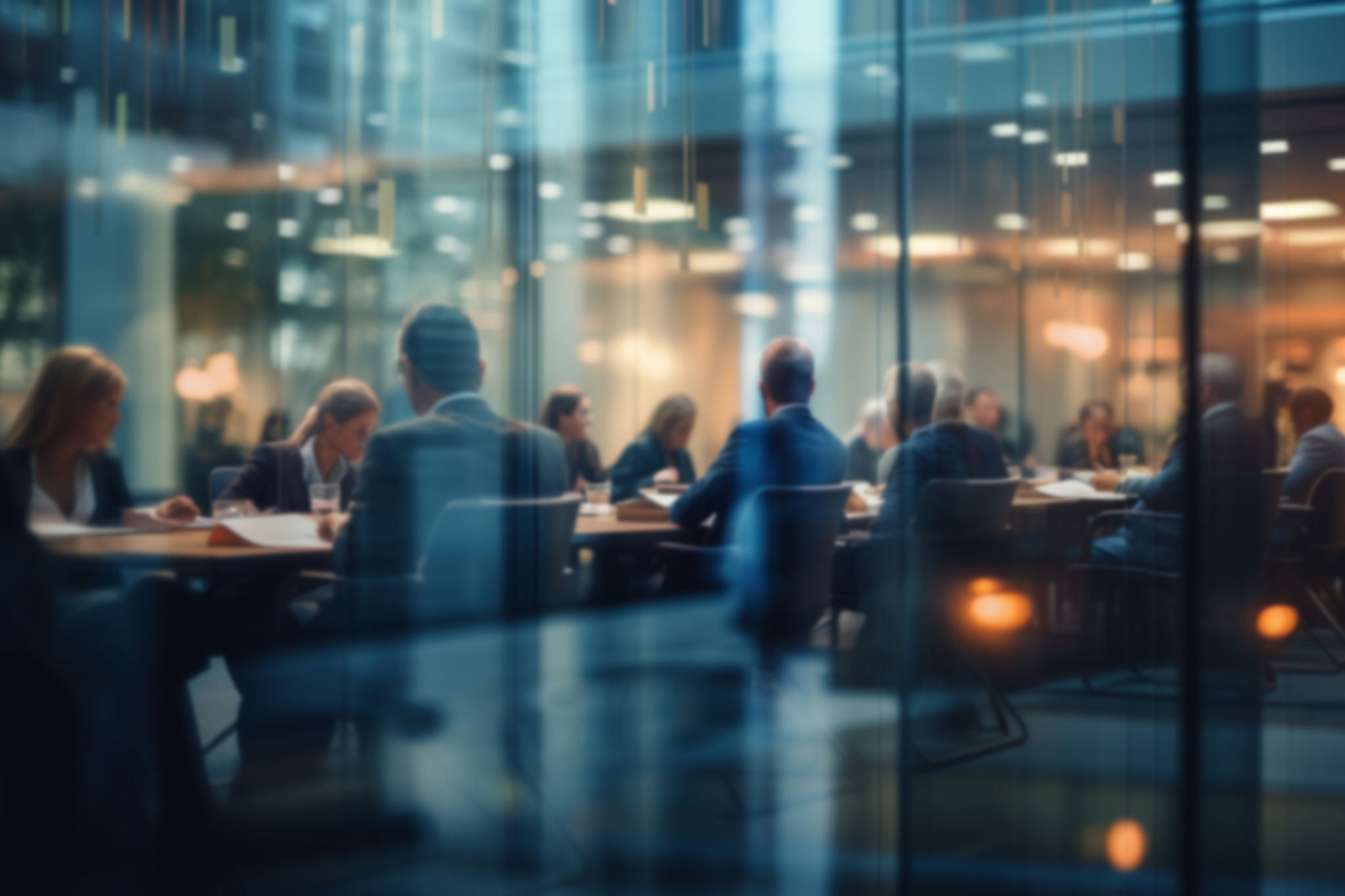 Group of business people having a meeting or brainstorming in a boardroom.