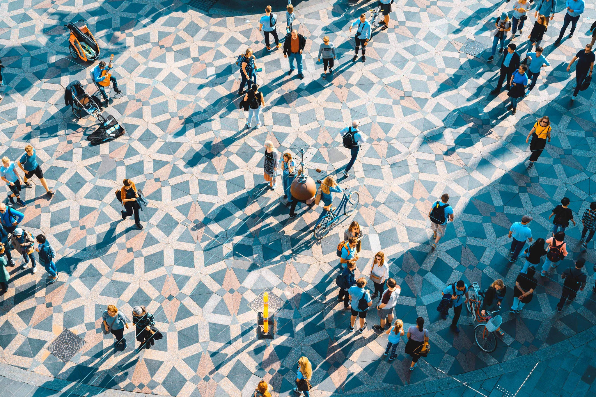 Overhead view of Amagertorv square, Copenhagen