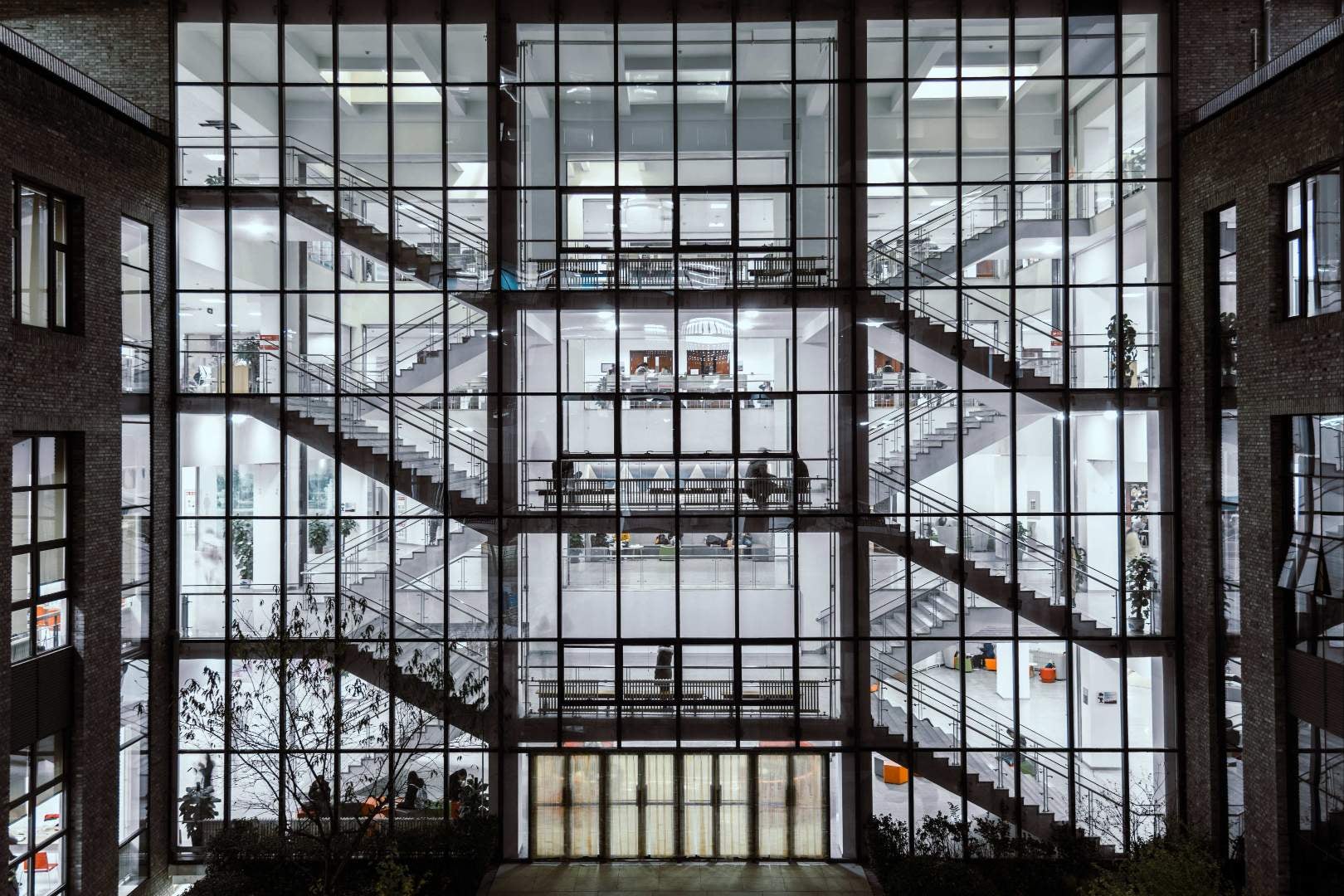 Building covered with glasses