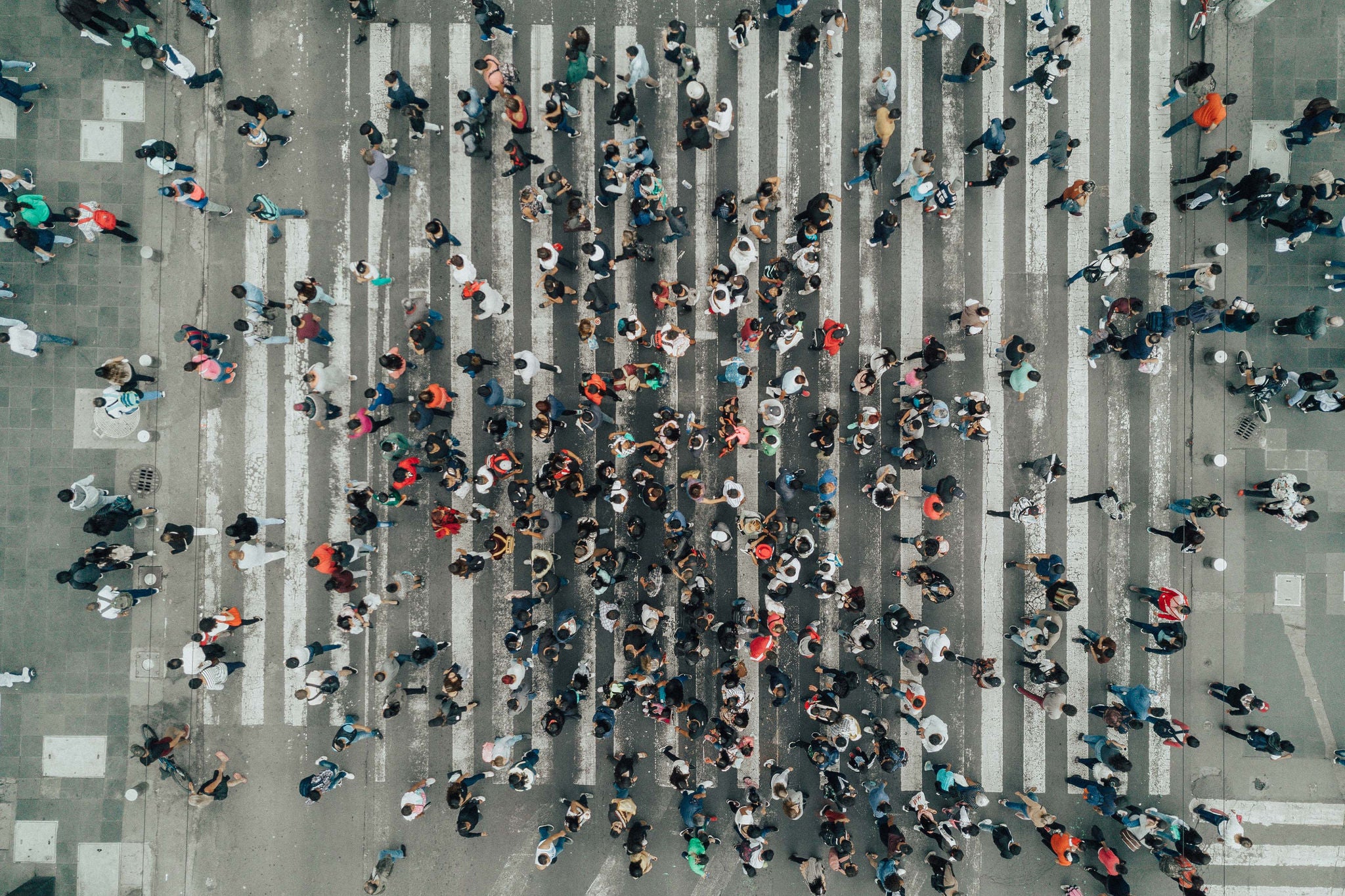 Aerial view of a crossing in mexico city