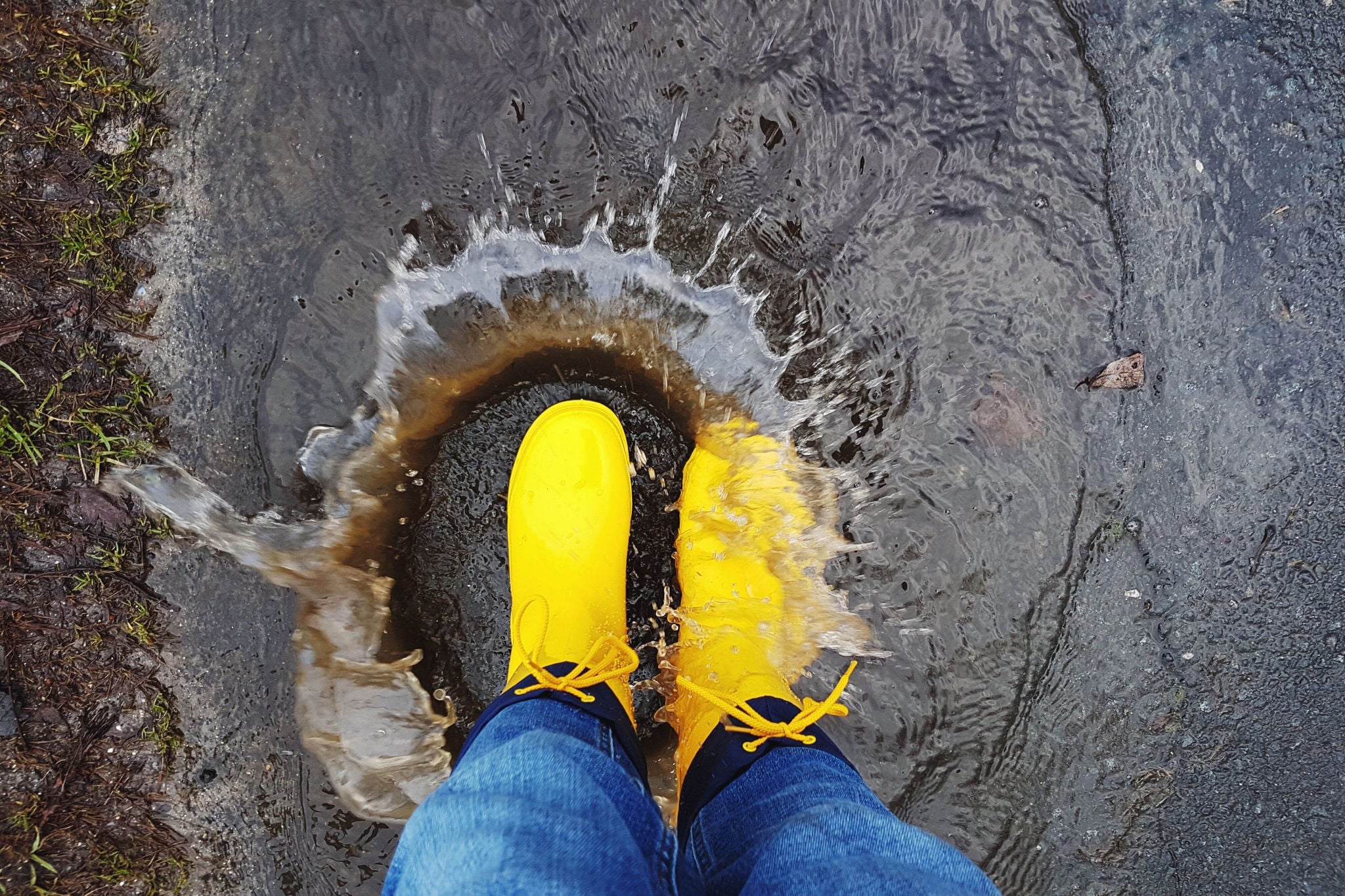 gumboots in water