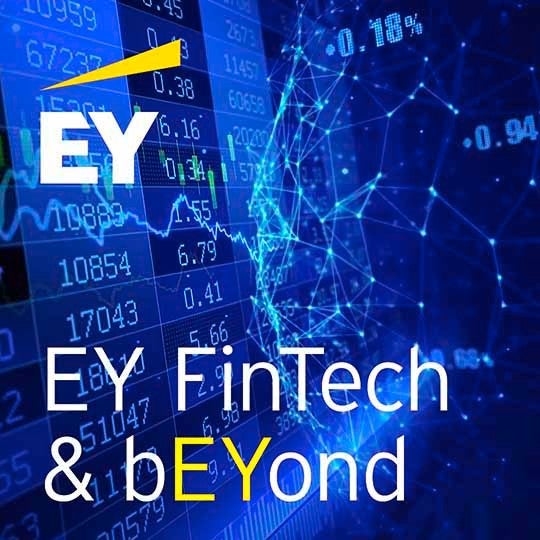 EY fintech and beyond banner image with blue background