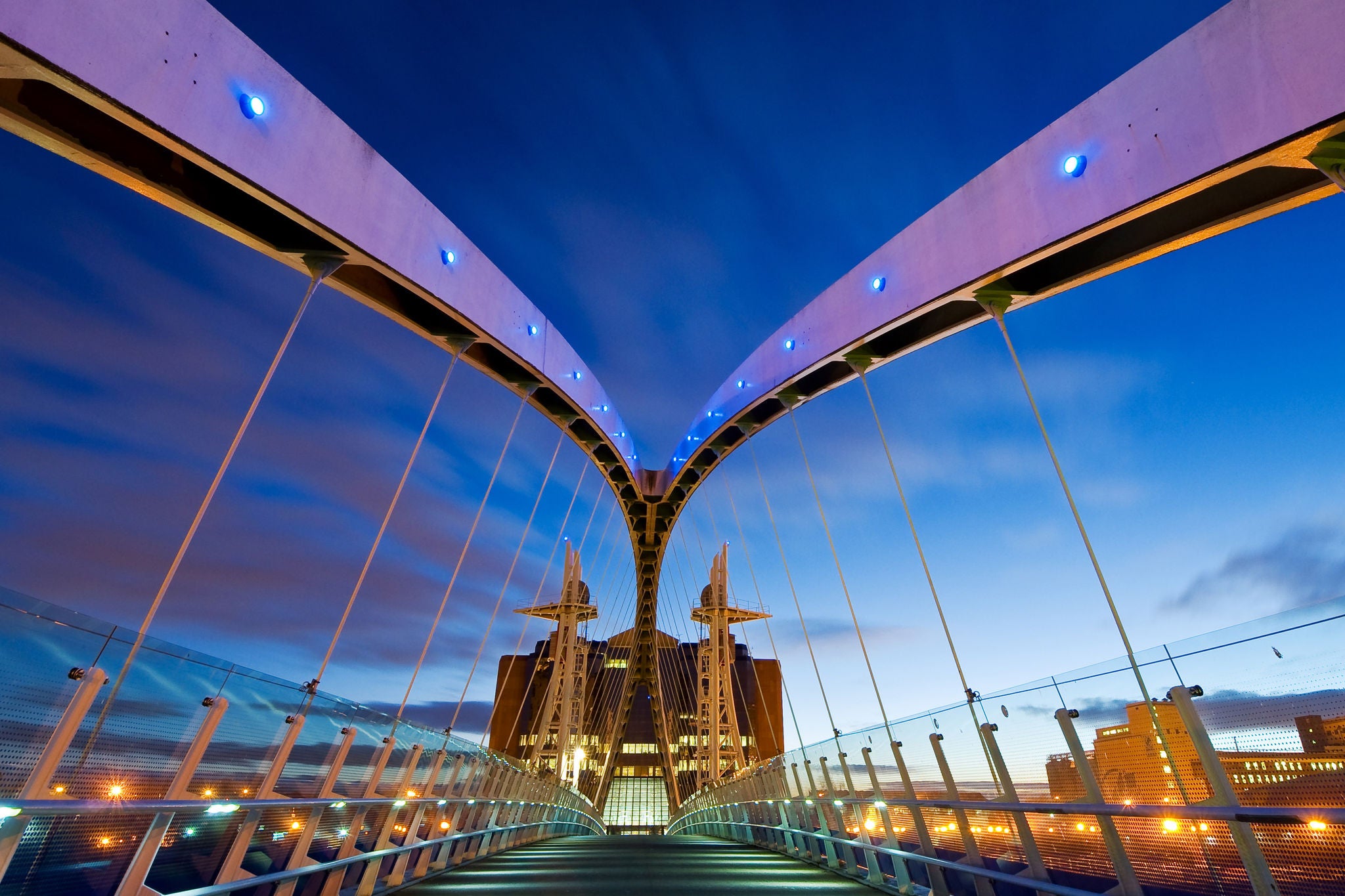 Millennium bridge manchester from inside