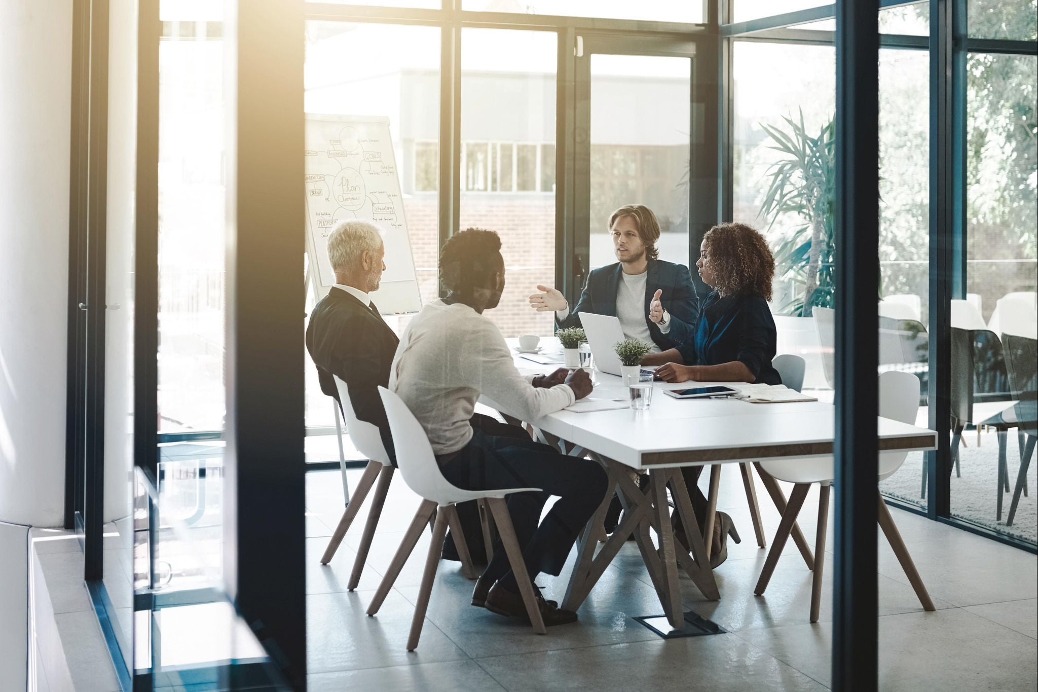 Group of people engaged in discussion