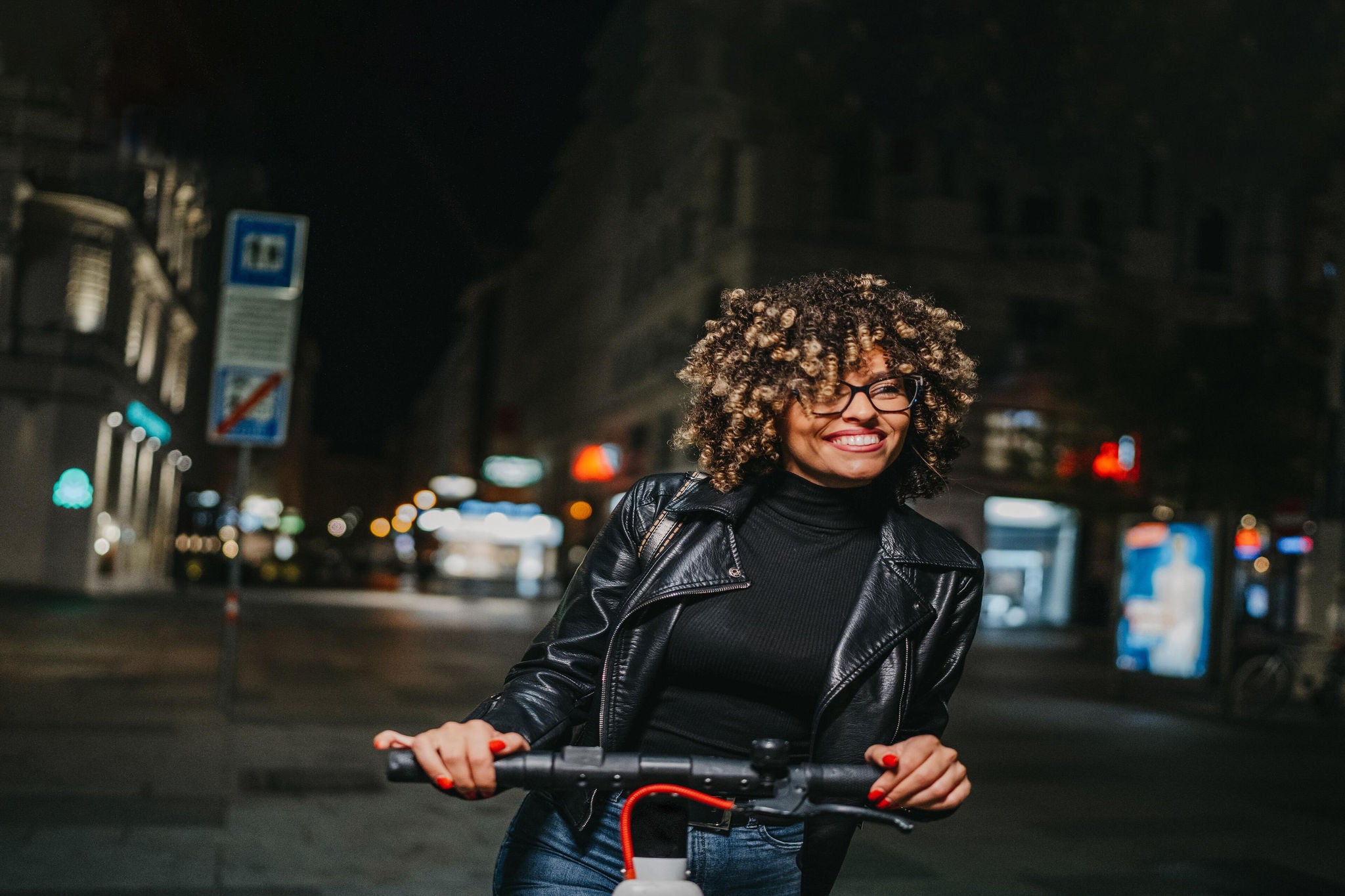 Beautiful yong women riding cycle