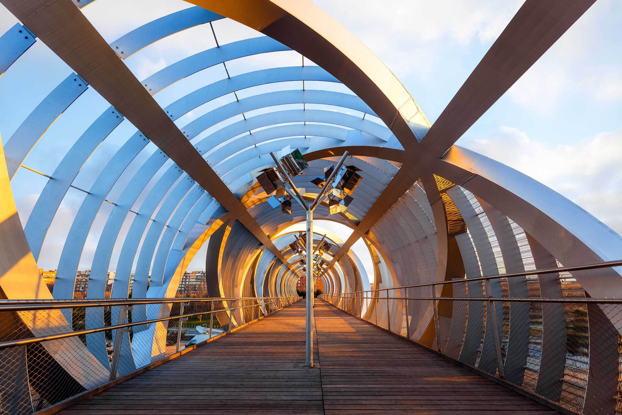 circular enclosed footbridge