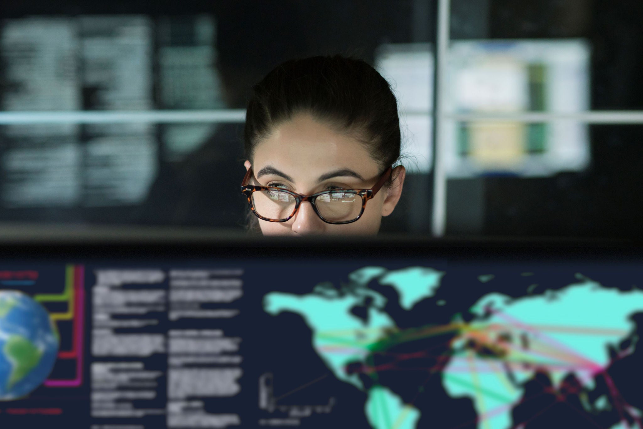 Woman checking the map