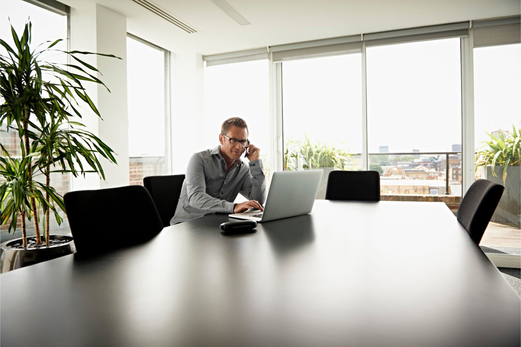 employee in conference room