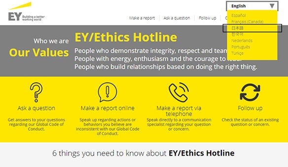 Ey ethics hotline