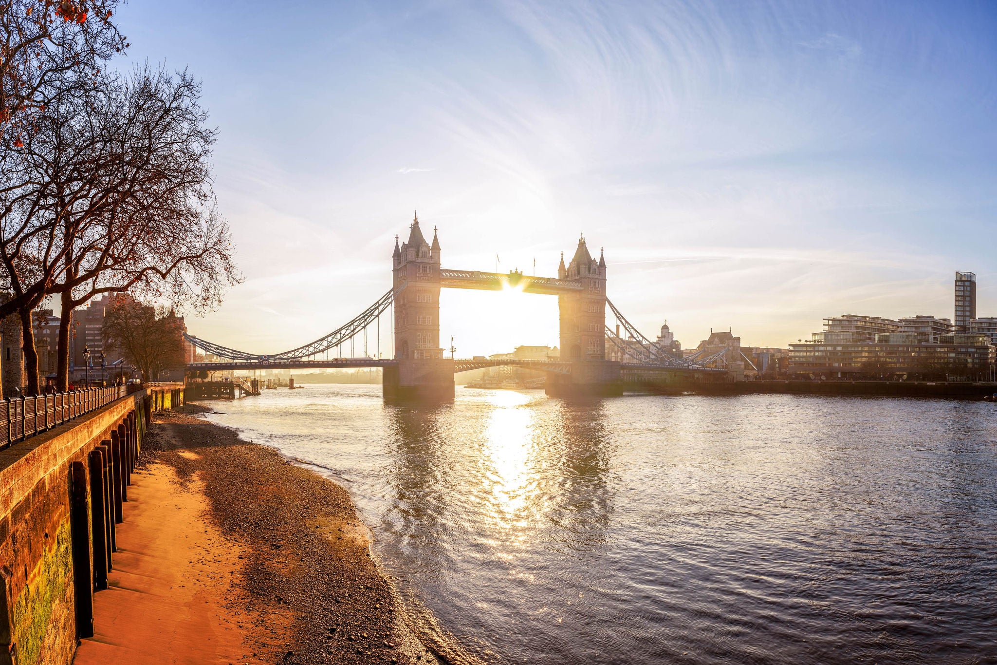 Scenic view of Tower Bridge in London at sunrise, symbolizing new beginnings and the potential for growth in the budget.