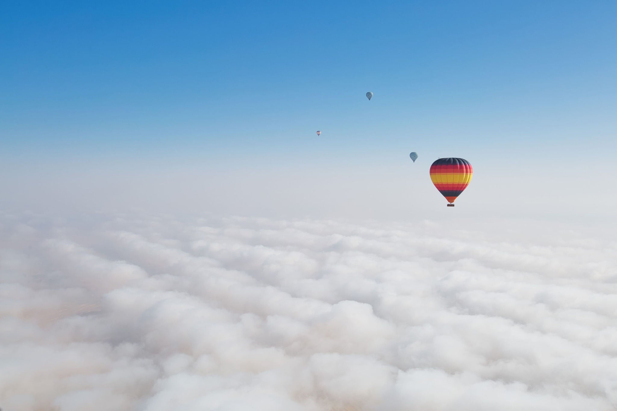 Picture of hot air balloon flying