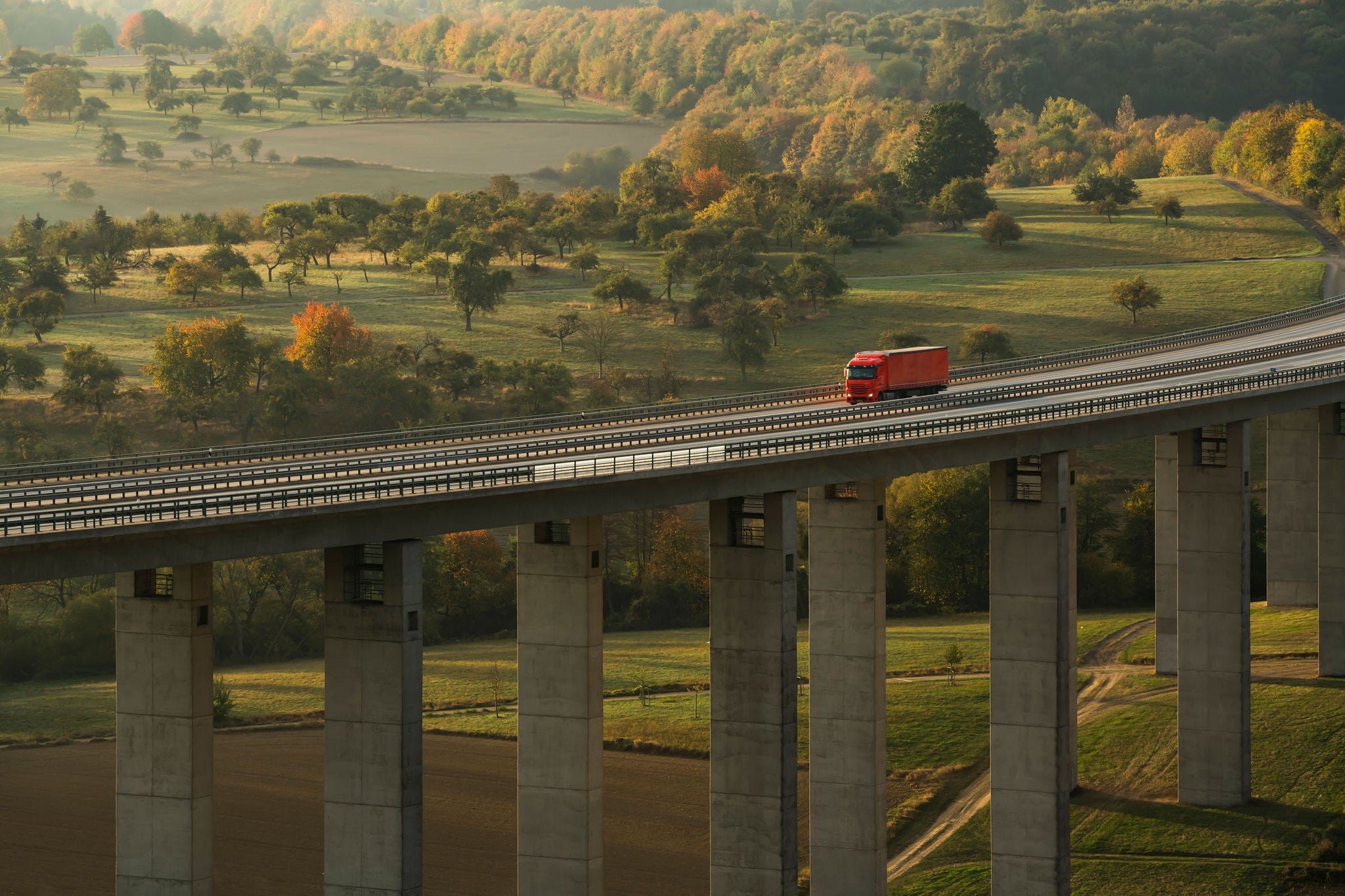 Vinxtbachtalbrücke in the Eifel region (autumn) - North Rhine-Westphalia, Germany