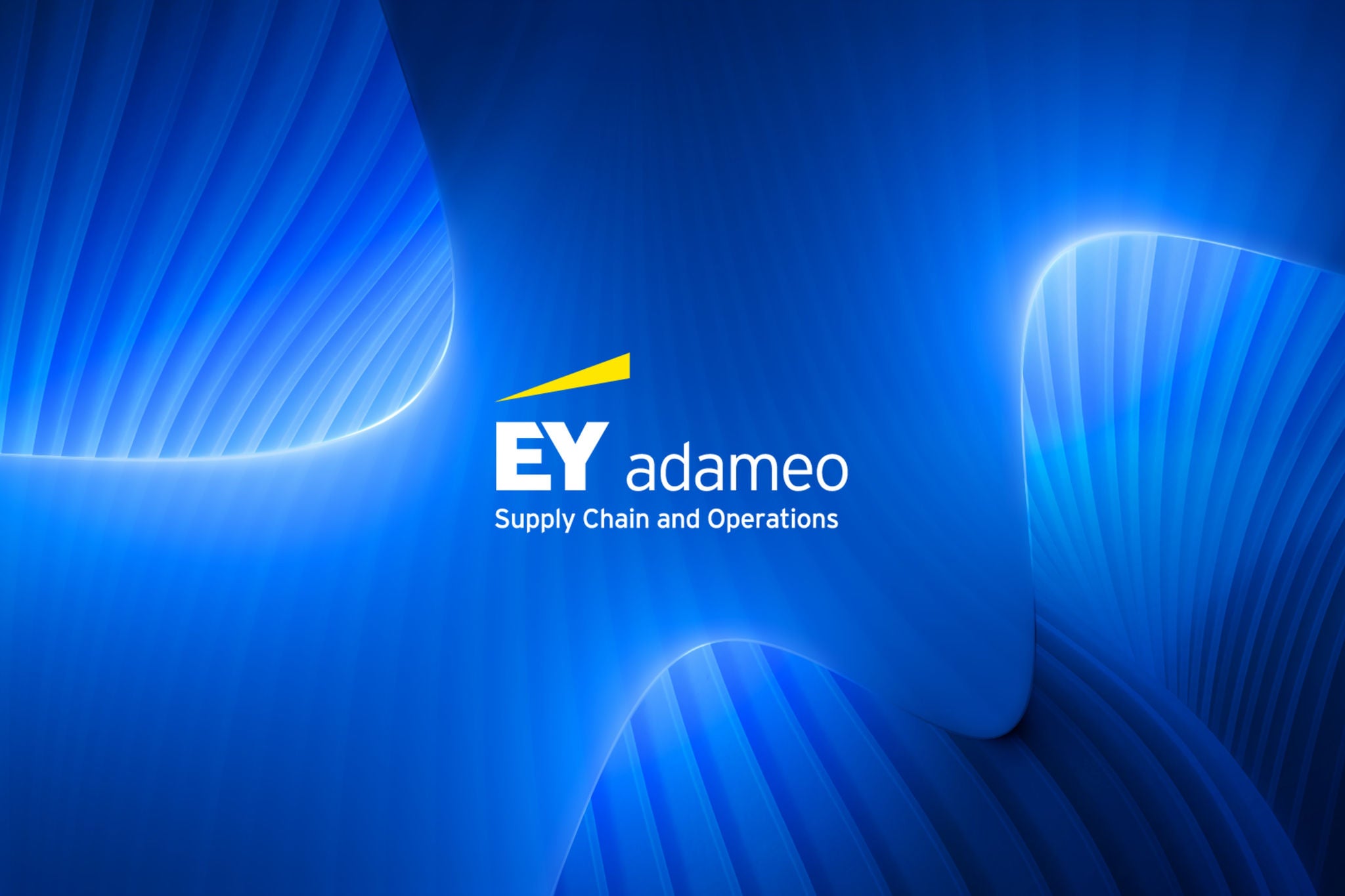 Logo d'EY Adameo su un fond bleu illuminé 