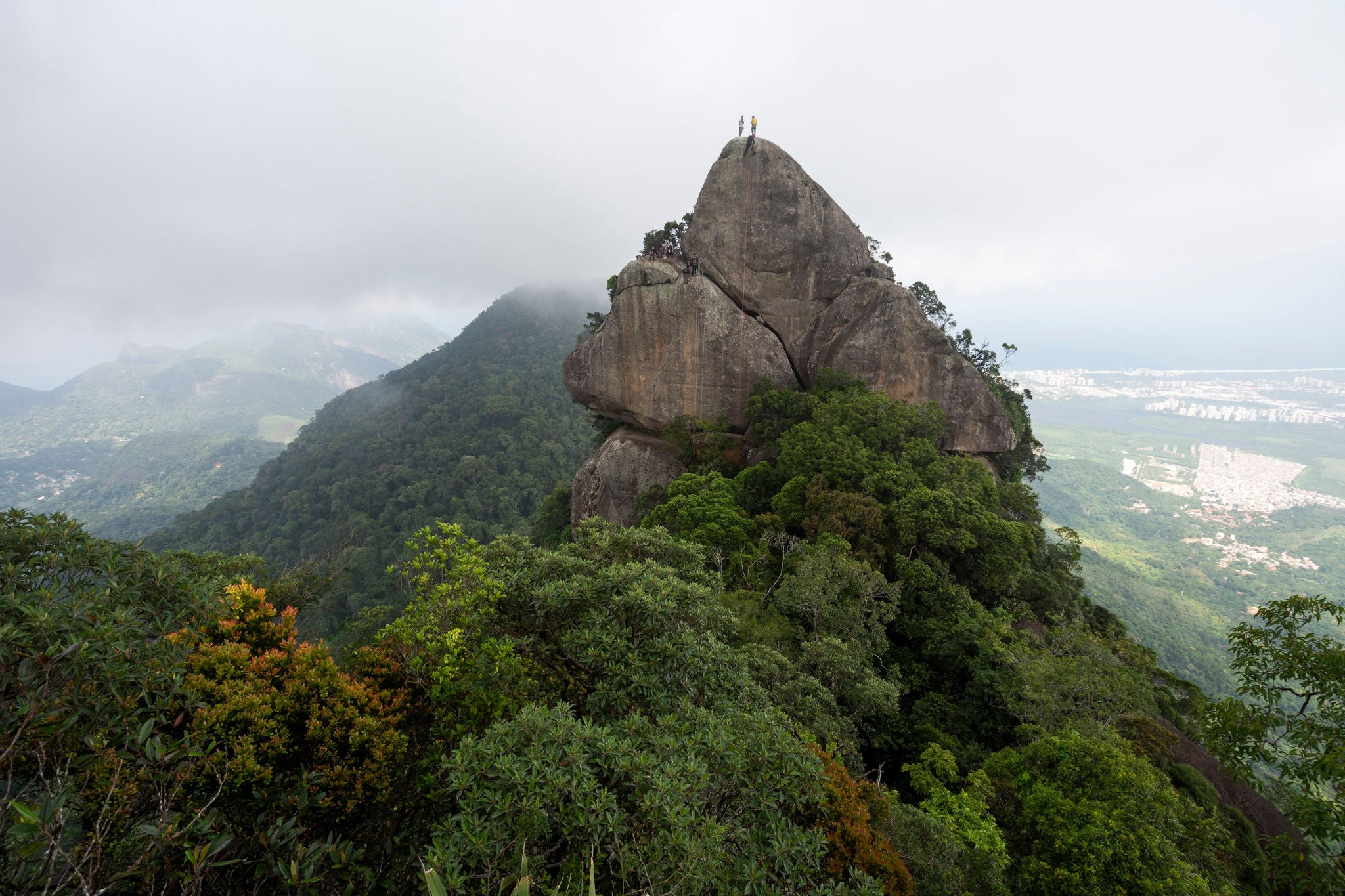 distant view of a tiny mountain in the horizon