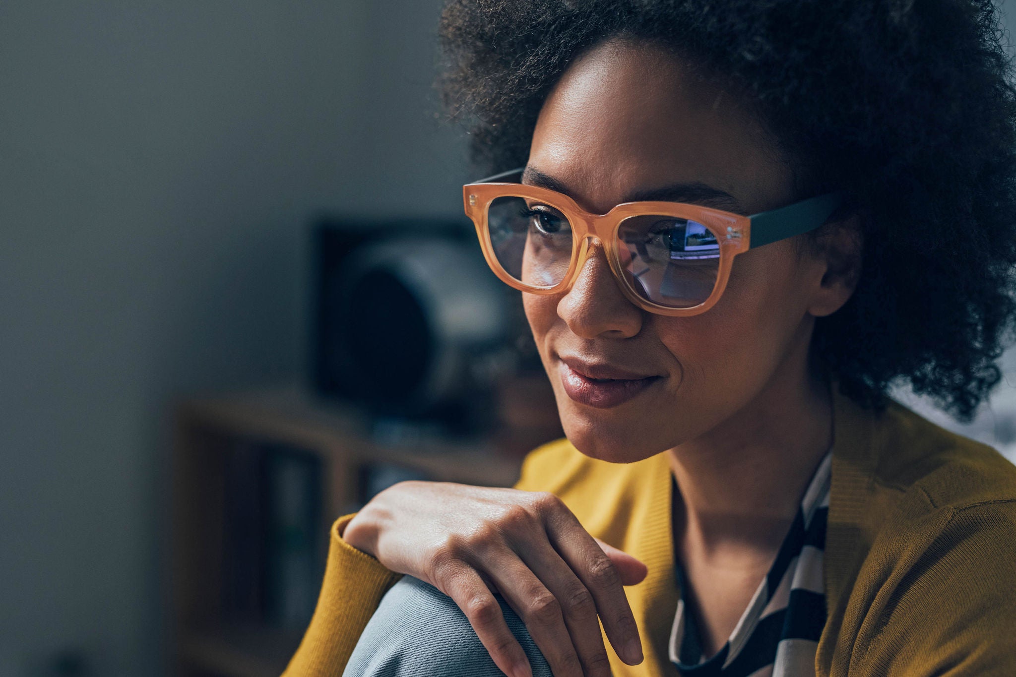 Close Up Photo of Business Woman With Orange Eyeglasses