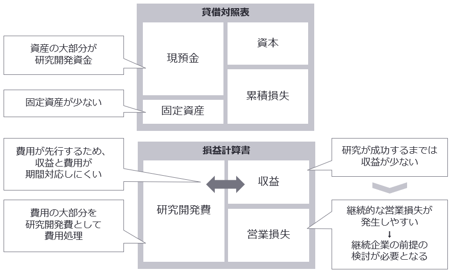 【バイオベンチャー企業の財務諸表の特徴】