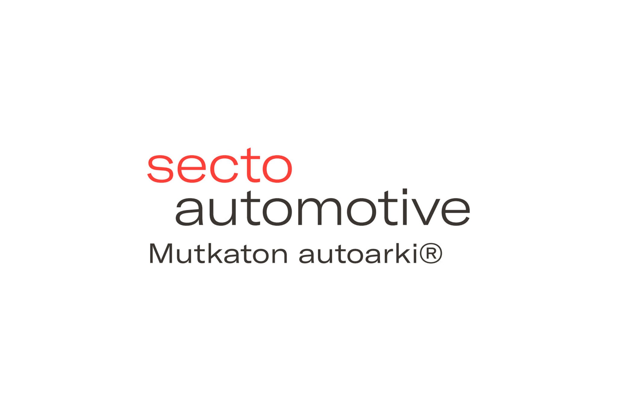 Secto Automotiven logo värillisenä sloganilla 'Mutkaton autoarki'