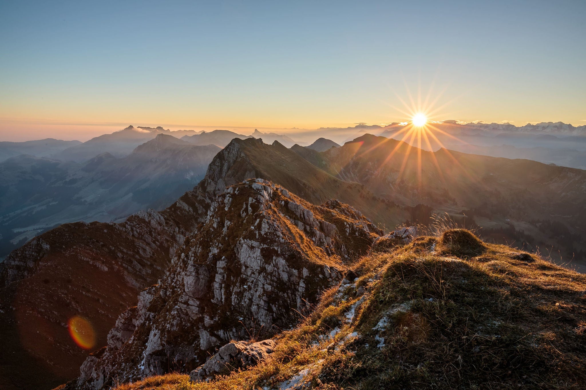 Sunrise at a hilltop