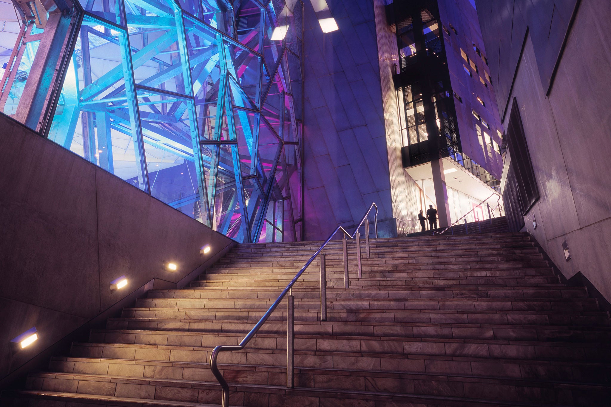 Stairway towards Federation Square in Melbourne