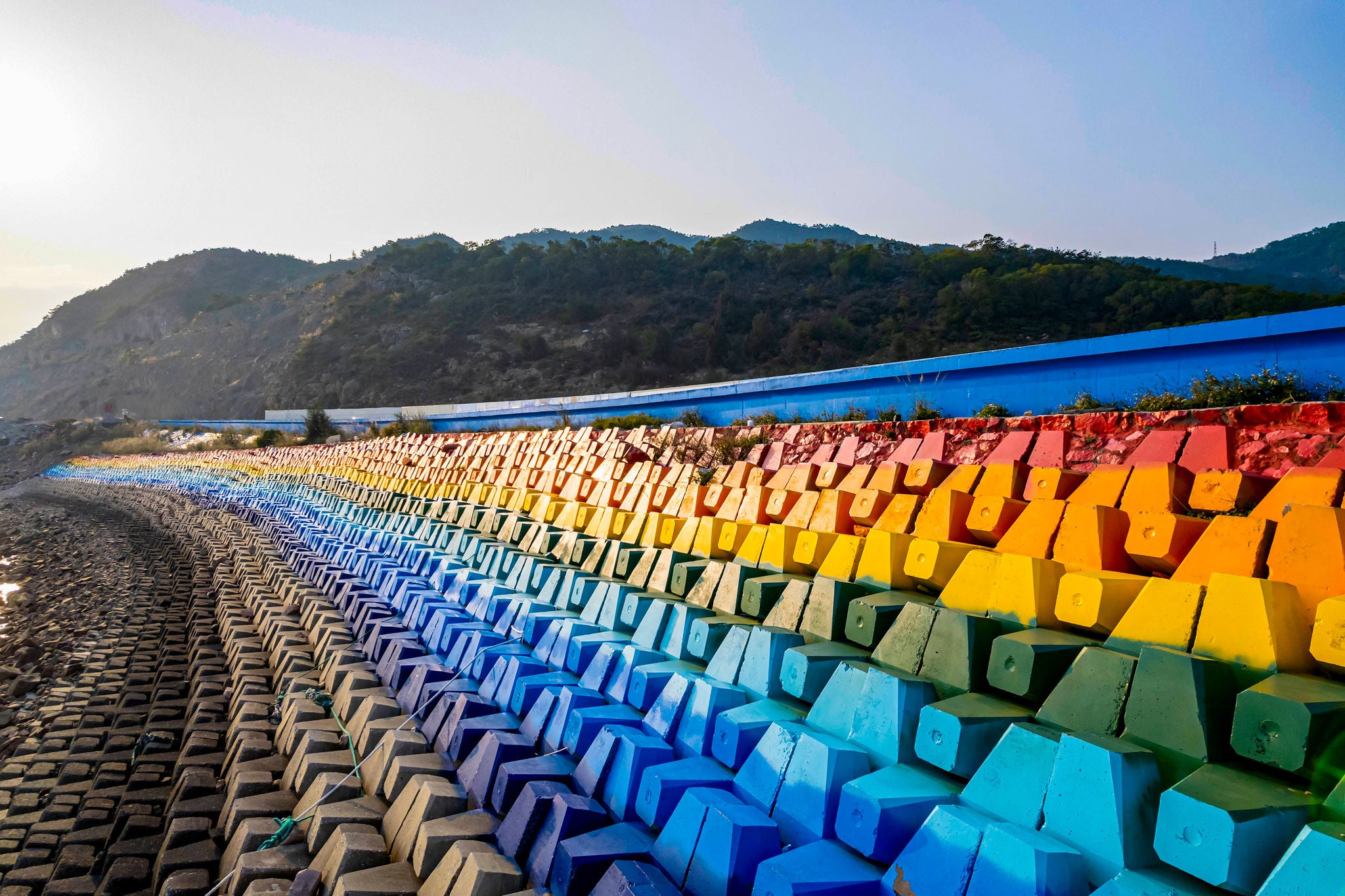 Beautiful and colorful coastal embankment