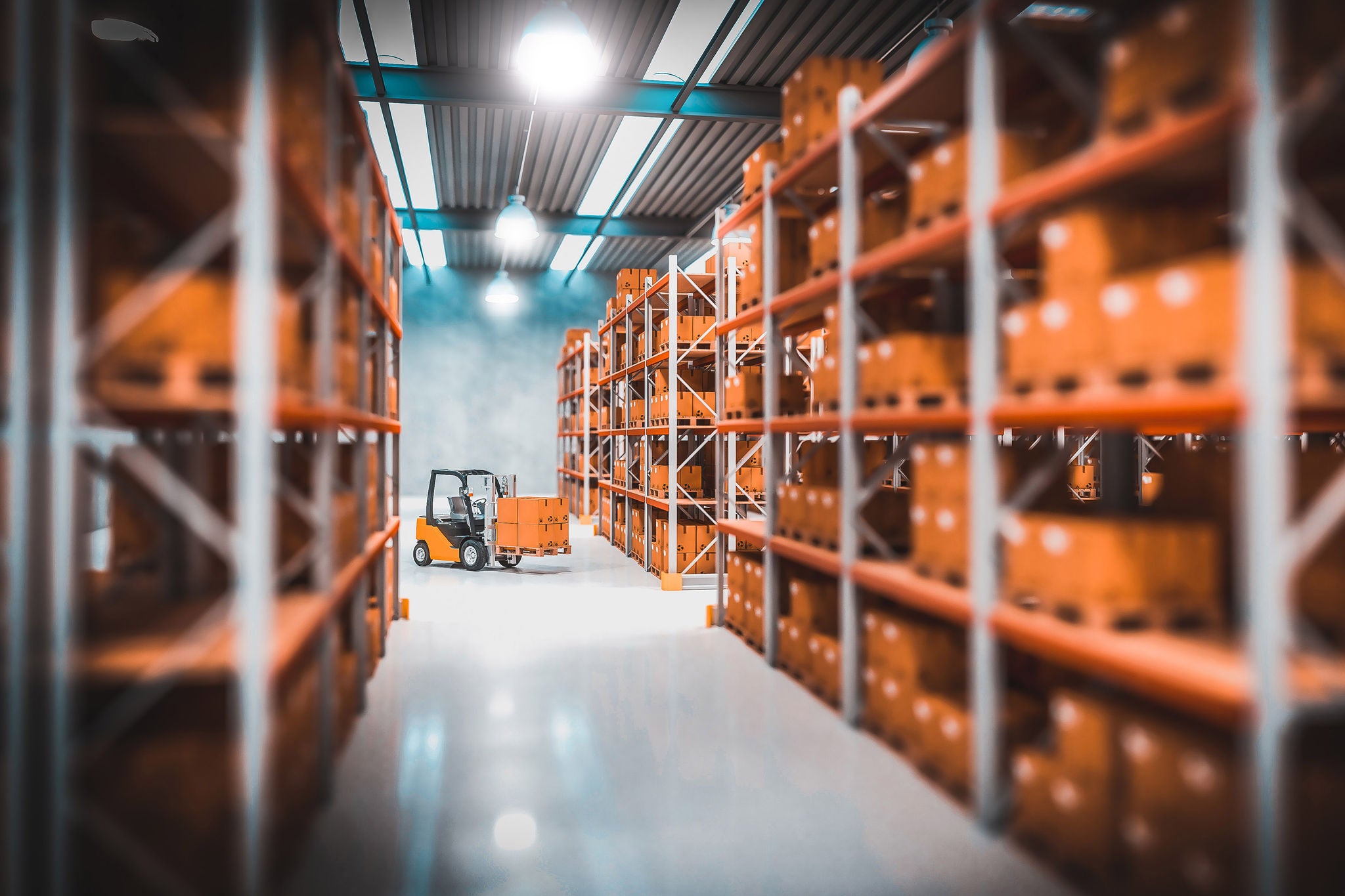 Indoor view of a warehouse