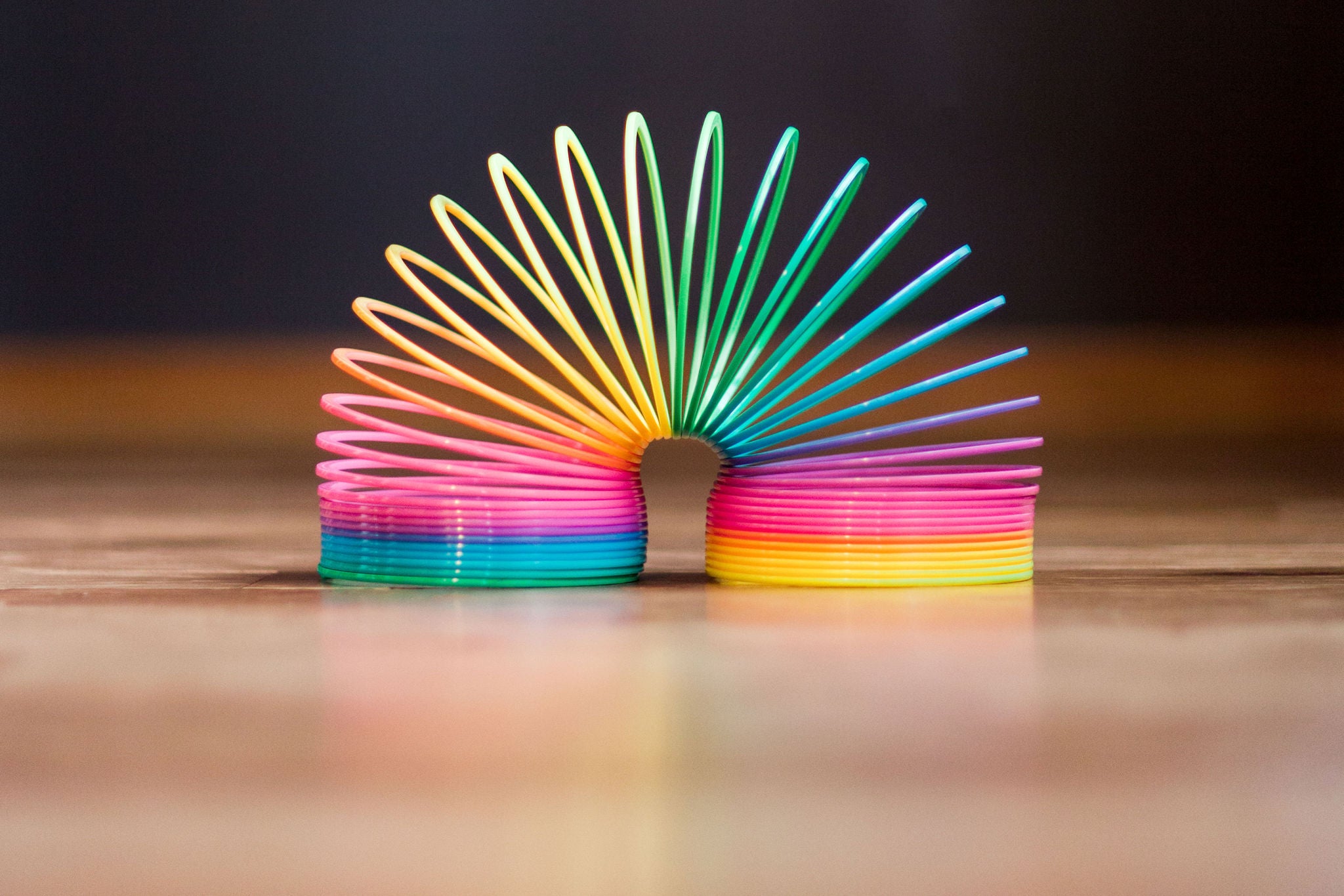 Brightly coloured slinky