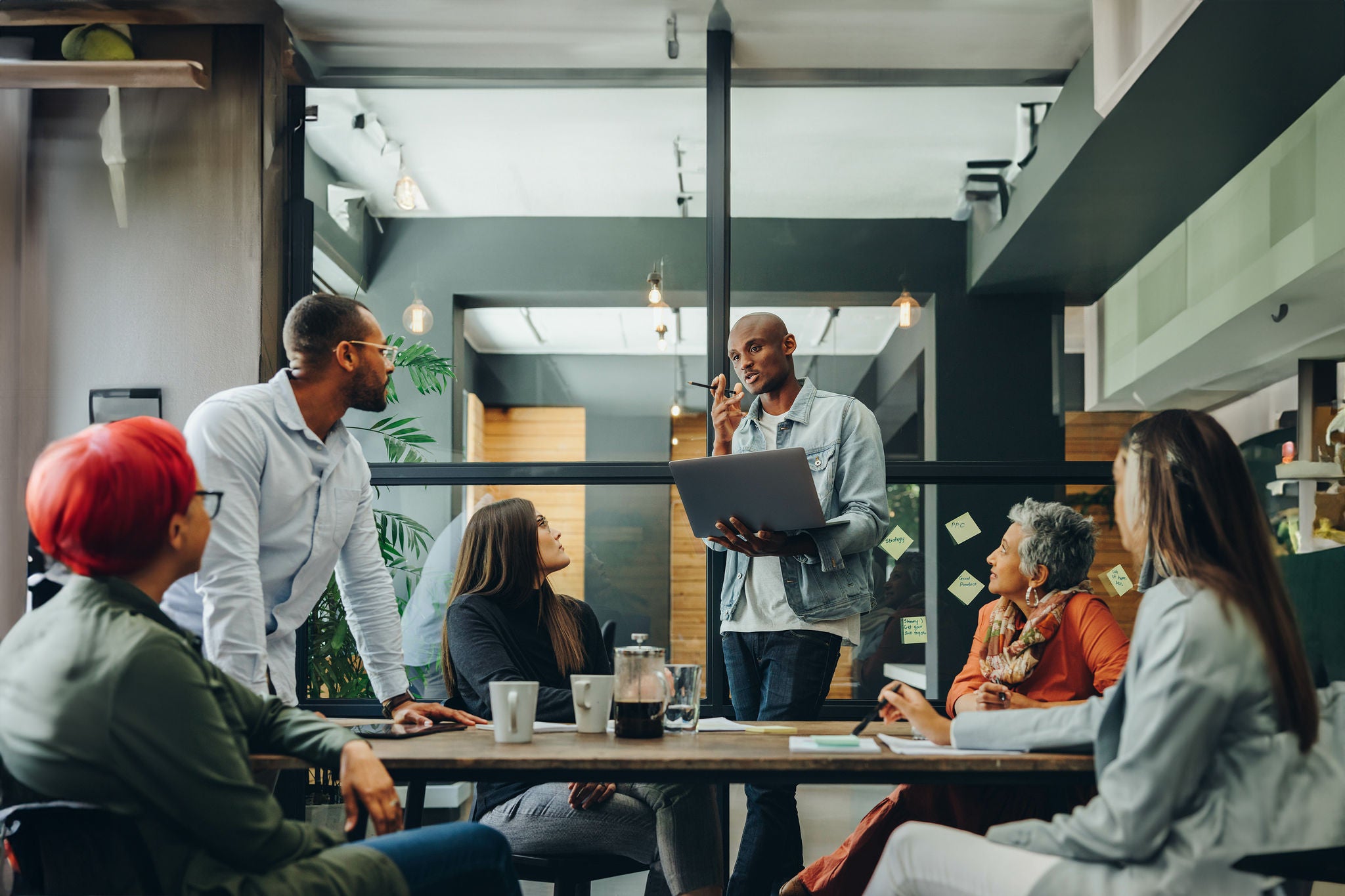 People having a meeting