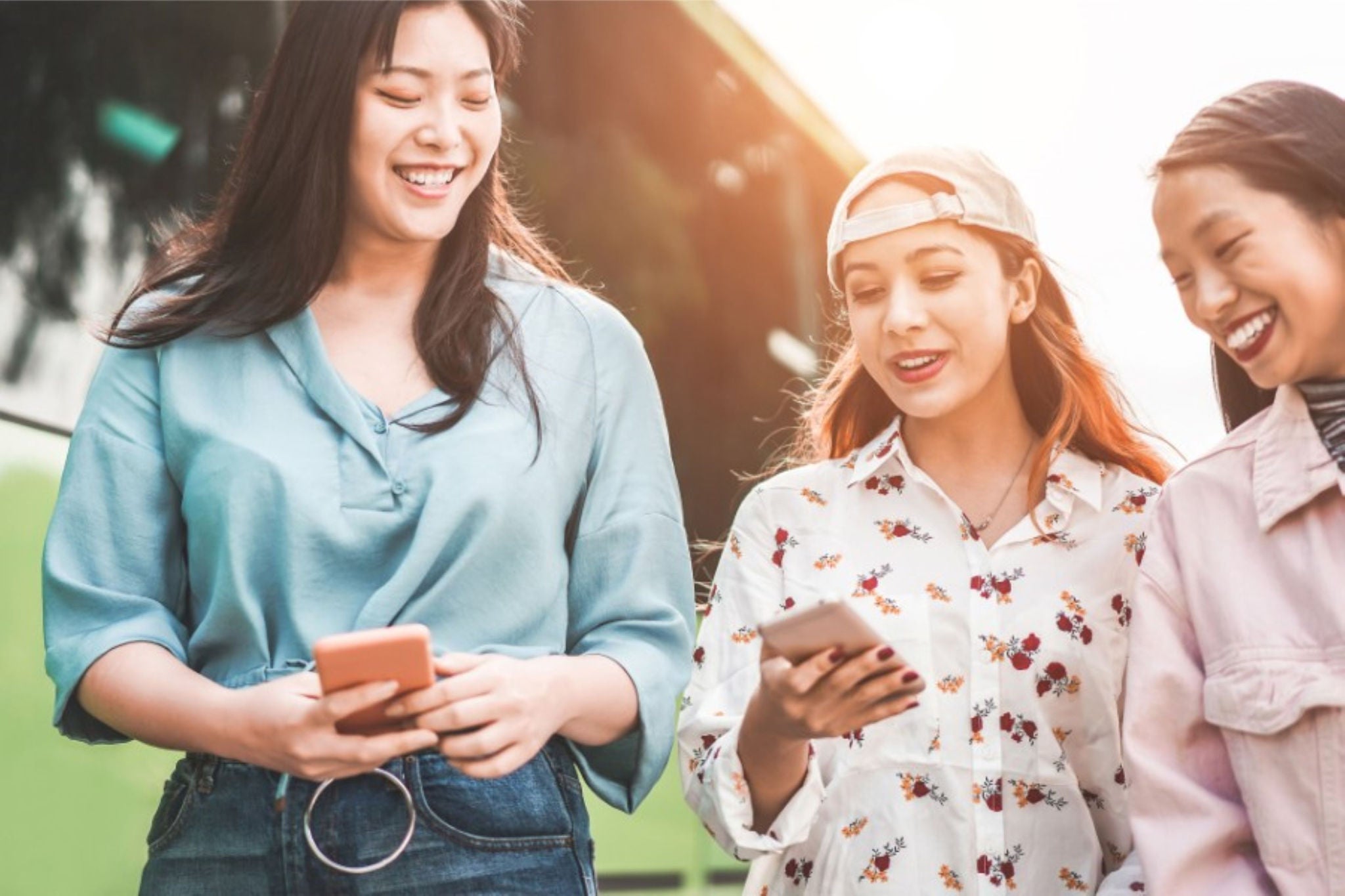 College students using mobile