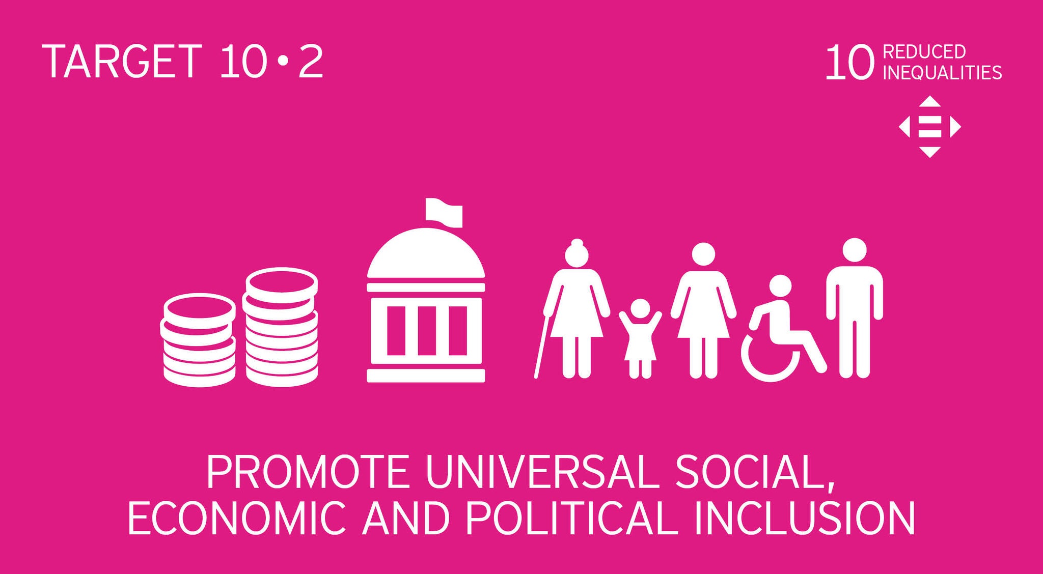 Icon - target 10.2 - promote universal social, economic and political inclusion