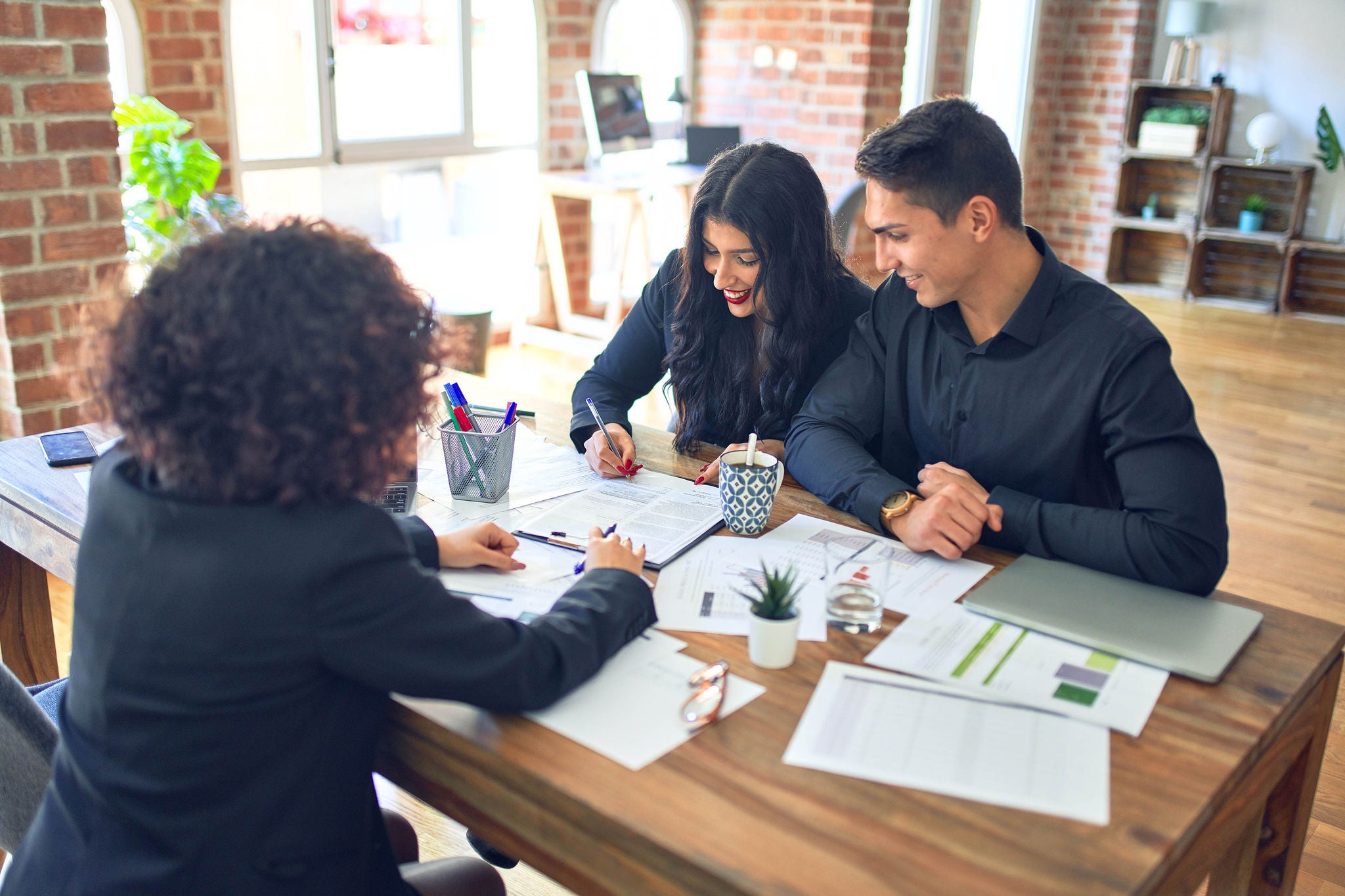 Young couple applying for mortgage