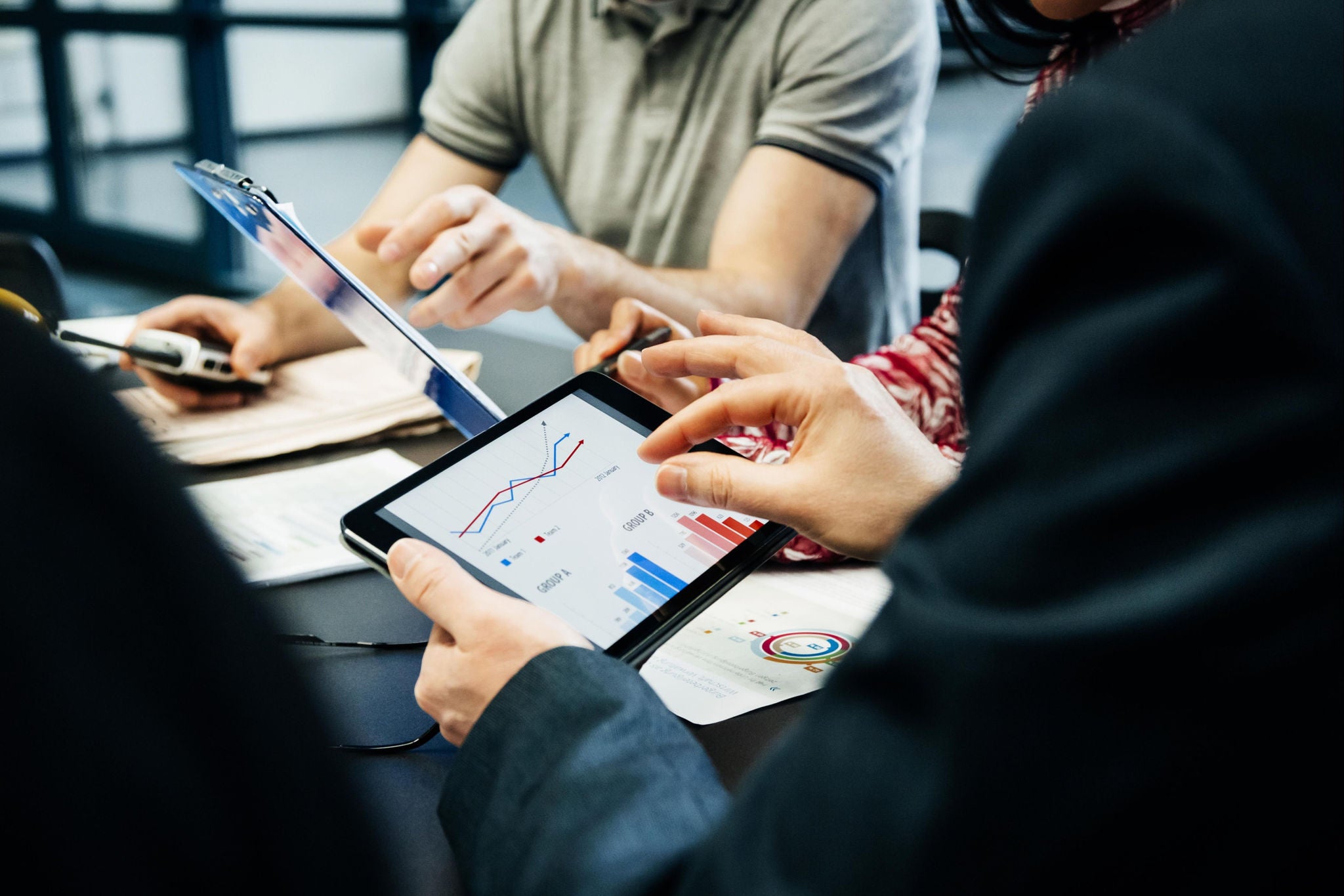 Business colleagues planning together in meeting