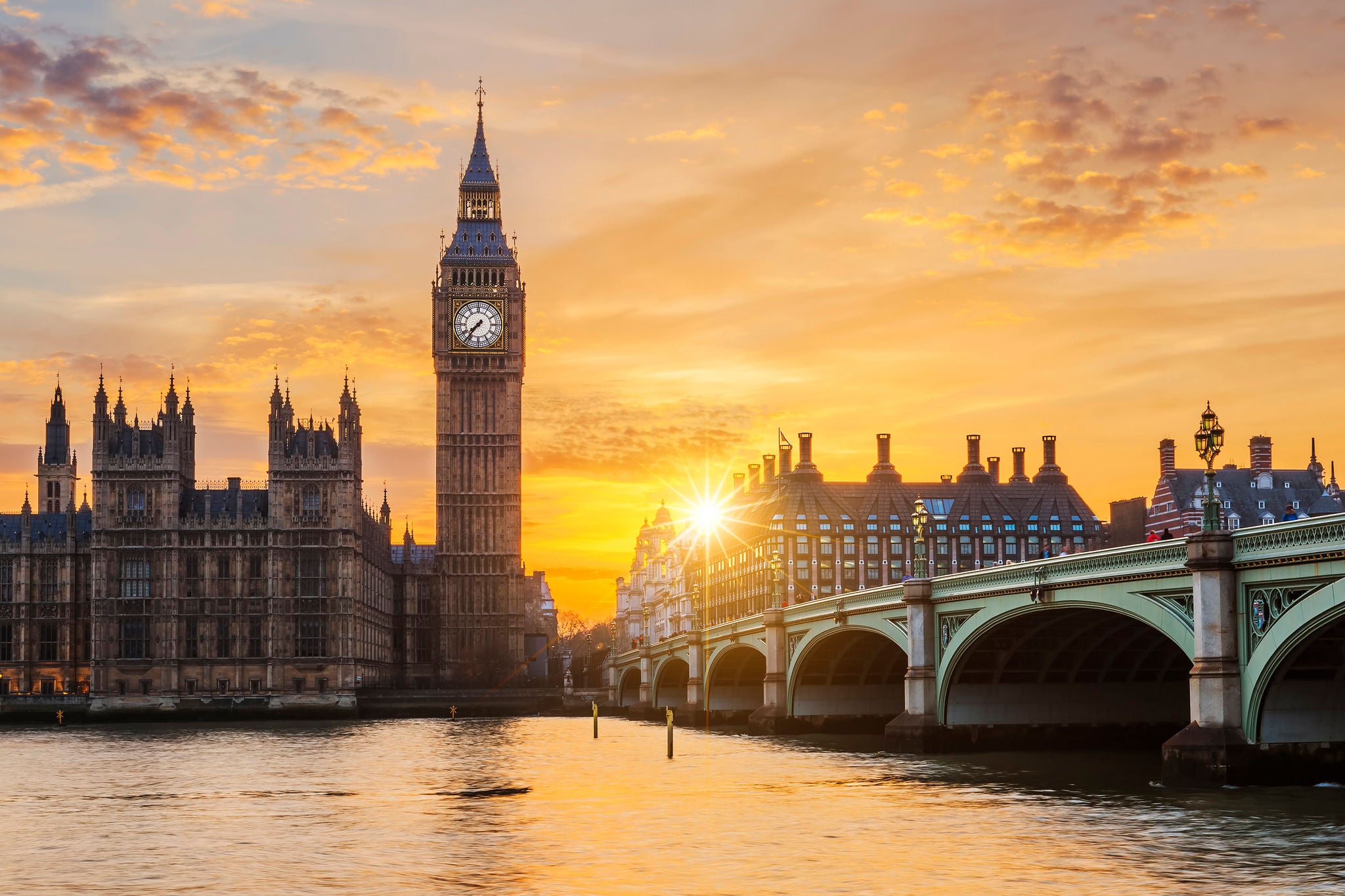 Big Ben London i solnedgang