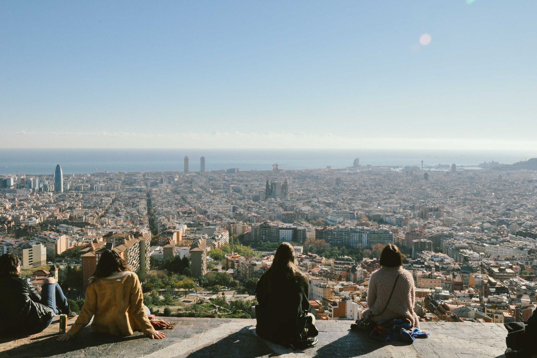 women on roof