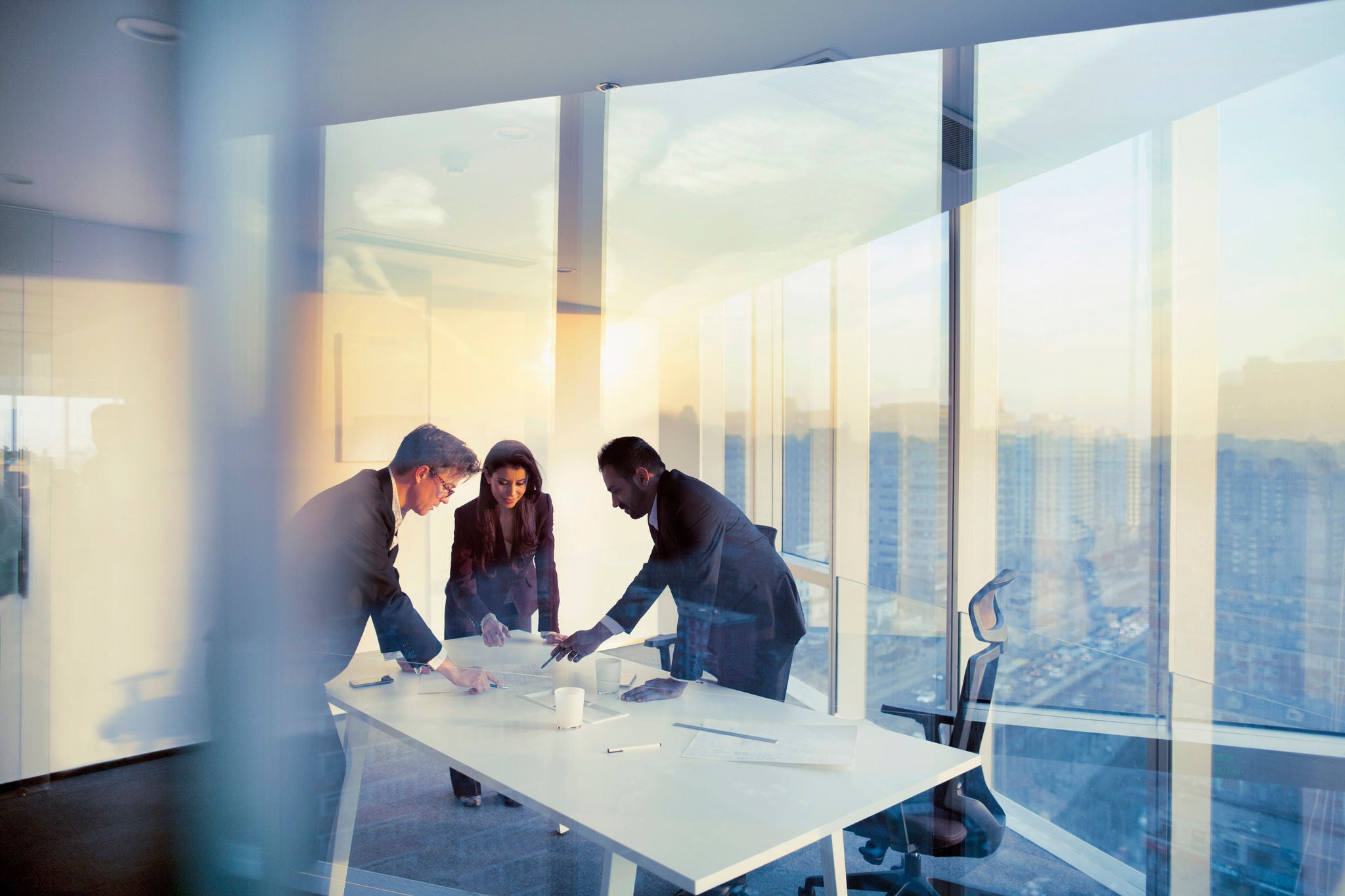 Business colleagues planning together in meeting