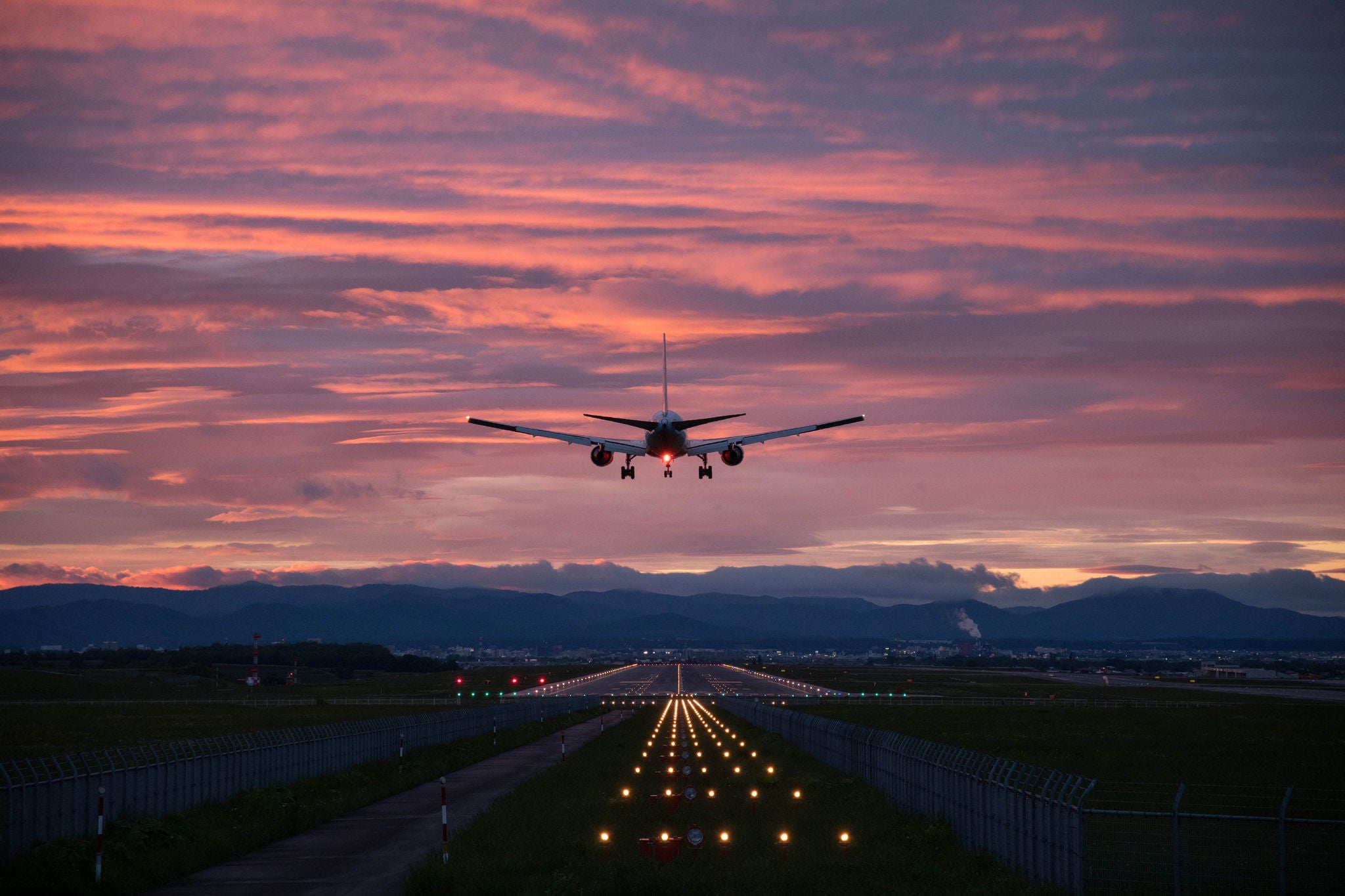 Plane taking off from airstrip