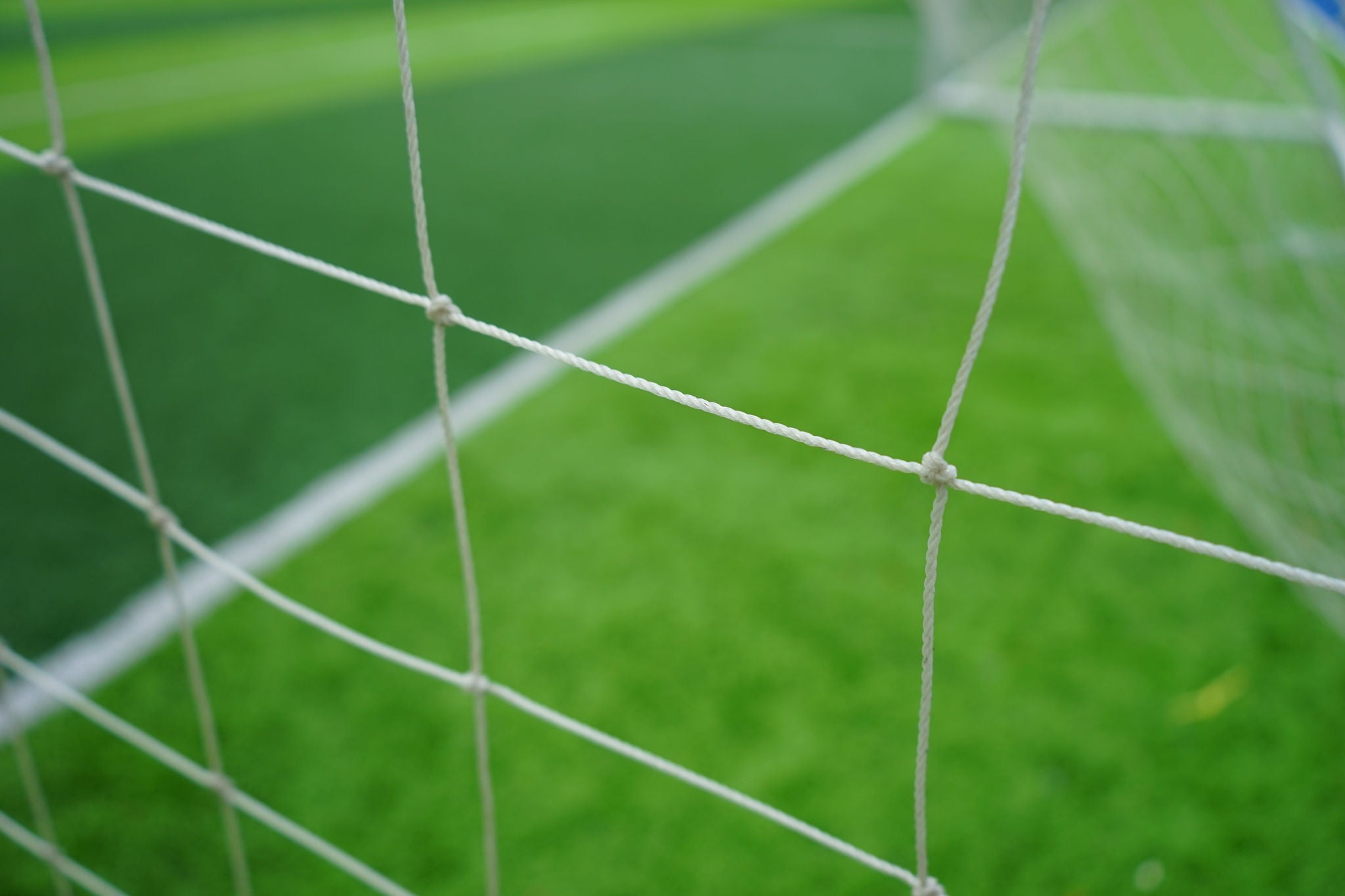 Close up to football goal net