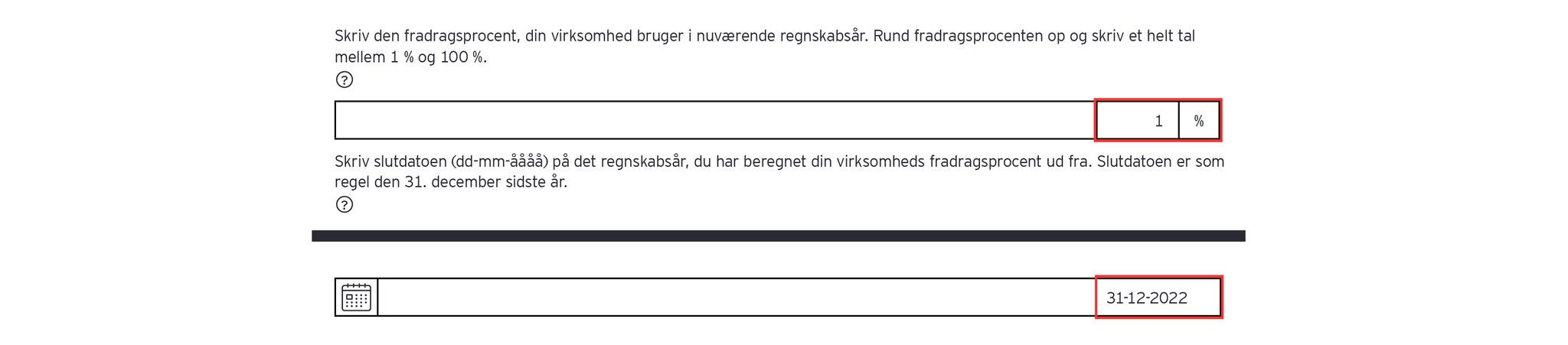 Illustration: Oplysning om slutdato på regnskabsår