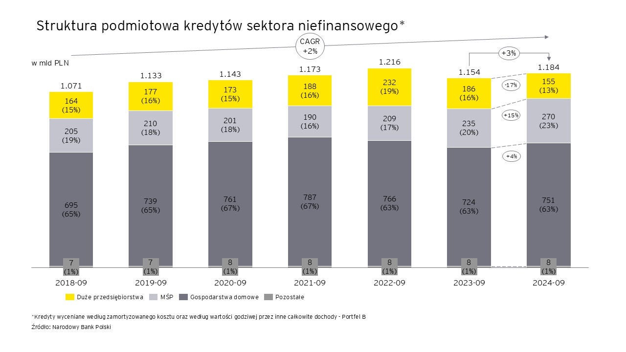 Struktura podmiotowa kredytów sektora niefinansowego