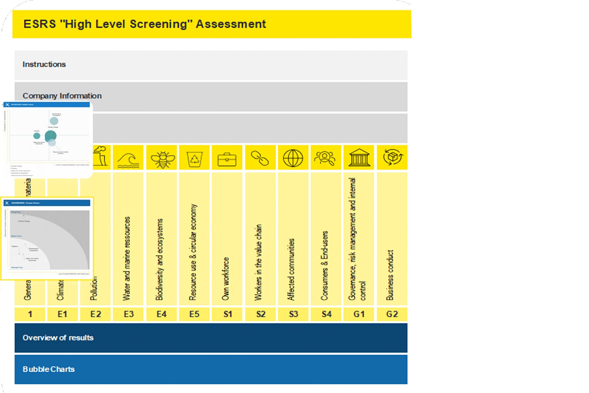 Aperçu de l'outil ESG Suite : ESRS Assessment