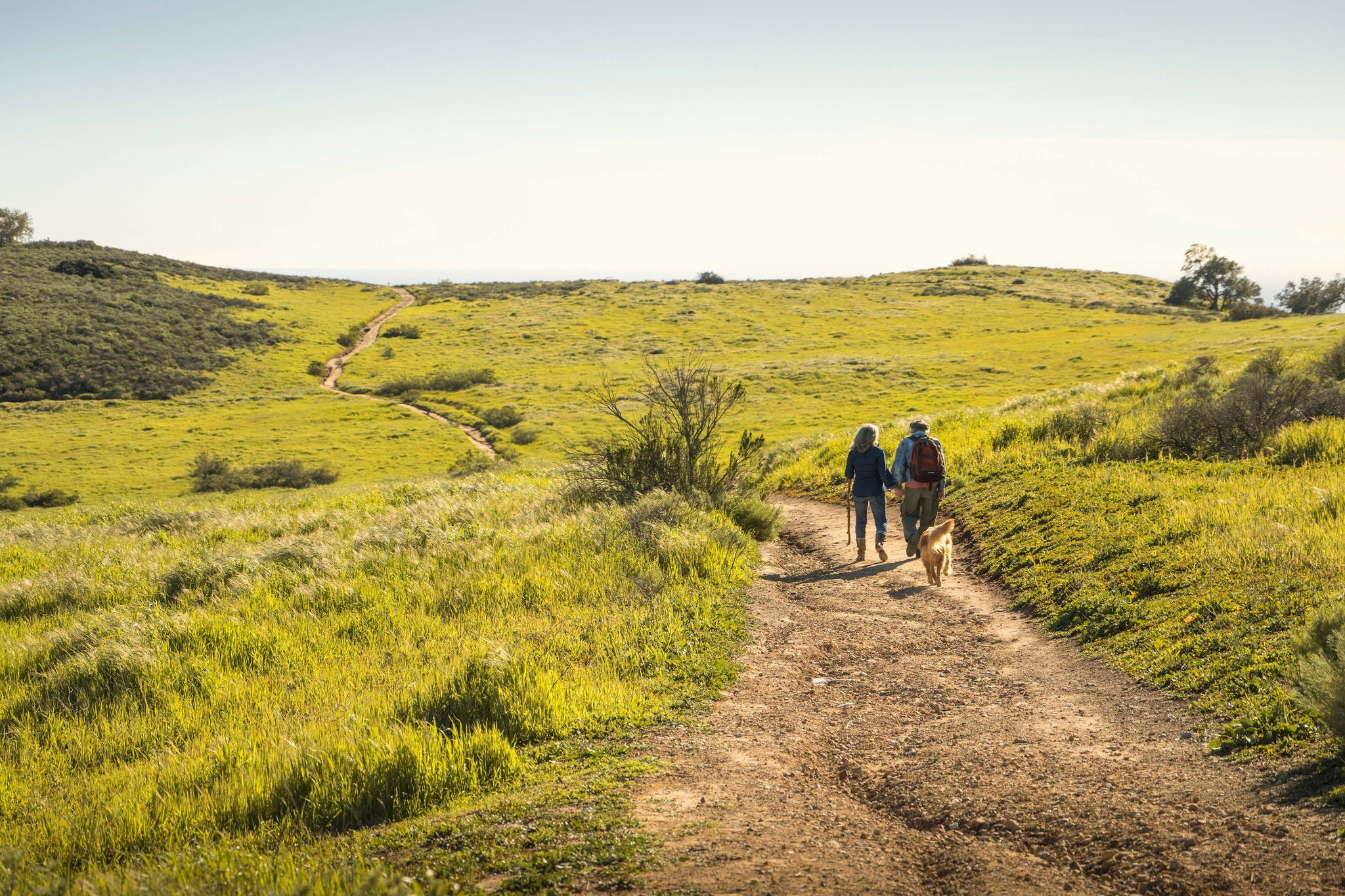 hiking on footpath