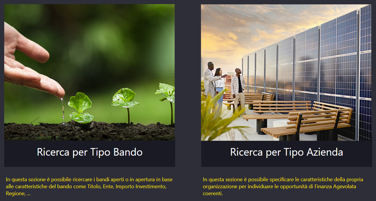 Ricera per Tipo Bando & Azienda