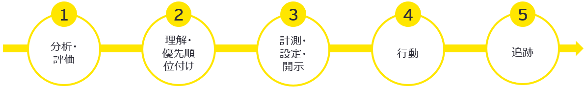 図4　 SBTNによる科学的根拠に基づく自然関連目標の設定のための5つのステップ