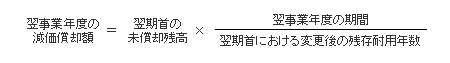 翌事業年度の減価償却額の計算式