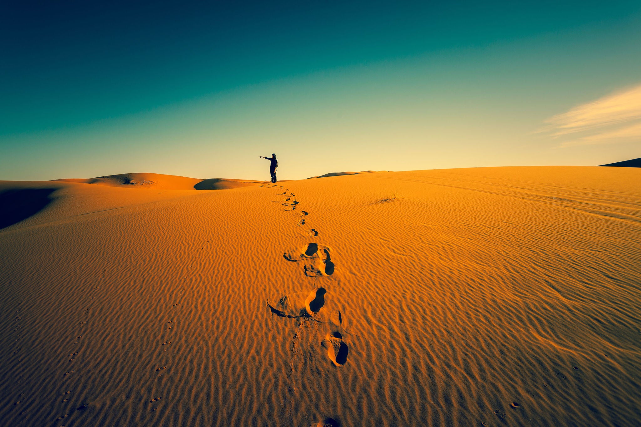 Man's Footprints on sand